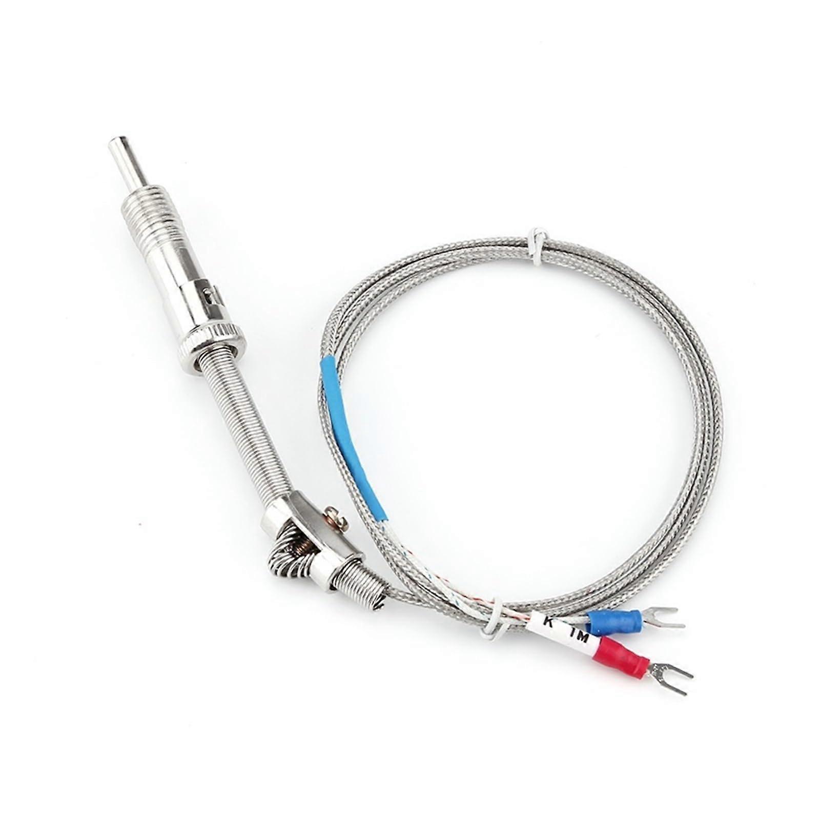 k Type Probe K/E Type Compression Spring Thermocouple Temperature Probe Sensor 1-5m Shielded Wire for Temperature Controllers(E Type 4M)