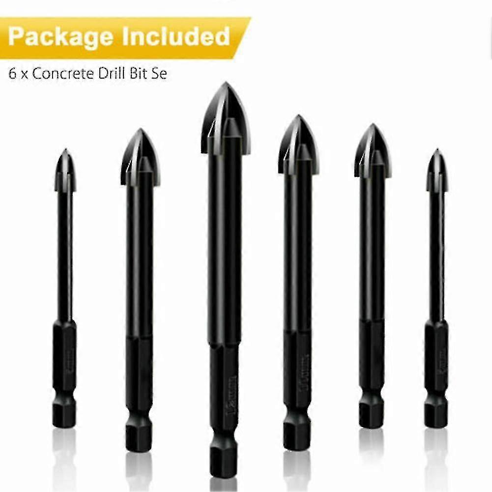 Yaju Tungsten Carbide Drill Bit Tools Multifunction Bits For Ceramic Tile6pcs