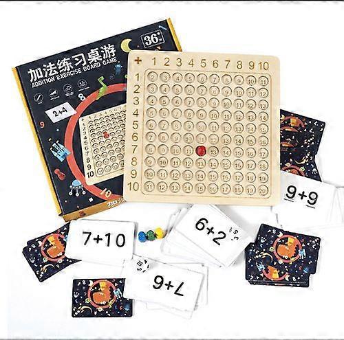 Wooden Multiplication or Addition Board Game Math Table Puzzle Game for Kids Child Learning Educational Toys with A Chessboard