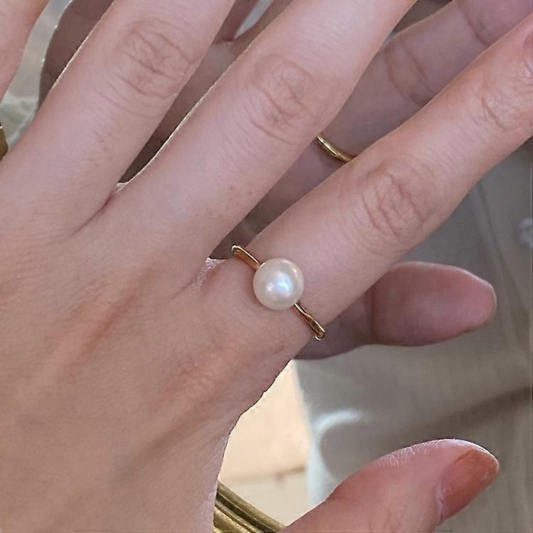 Ladies Light Luxury Pearl Butterfly Opening Adjustable Combination Ring, Specification:J3296