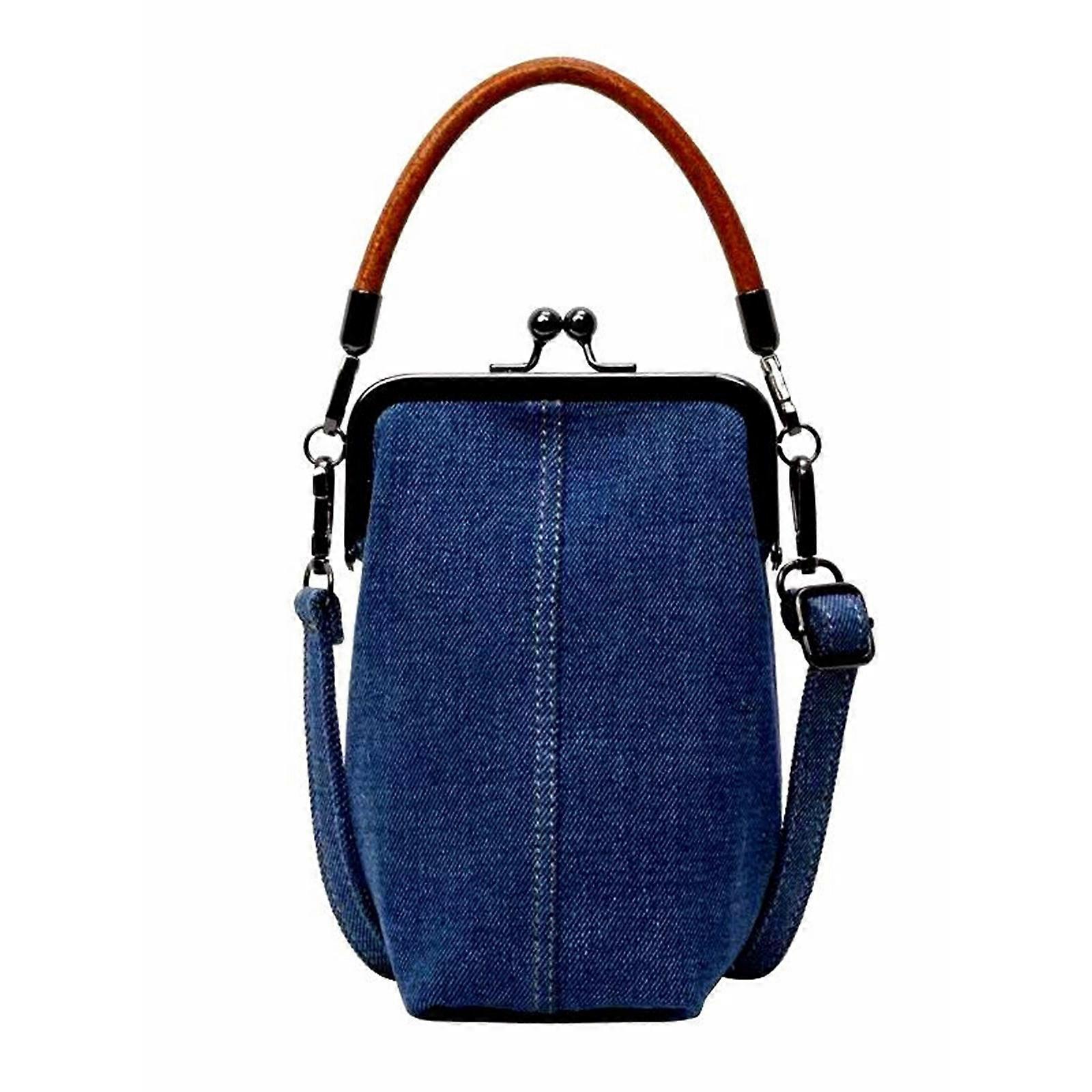 Γυναικεία καθημερινή τσάντα Μόδα Crossbody τσάντα Τσάντα τηλεφώνου Τζιν πορτοφόλι Κομψή τσάντα αγγελιοφόρων Ρετρό τσάντα ώμου για ταξίδια καθημερινά Βαθύ μπλε