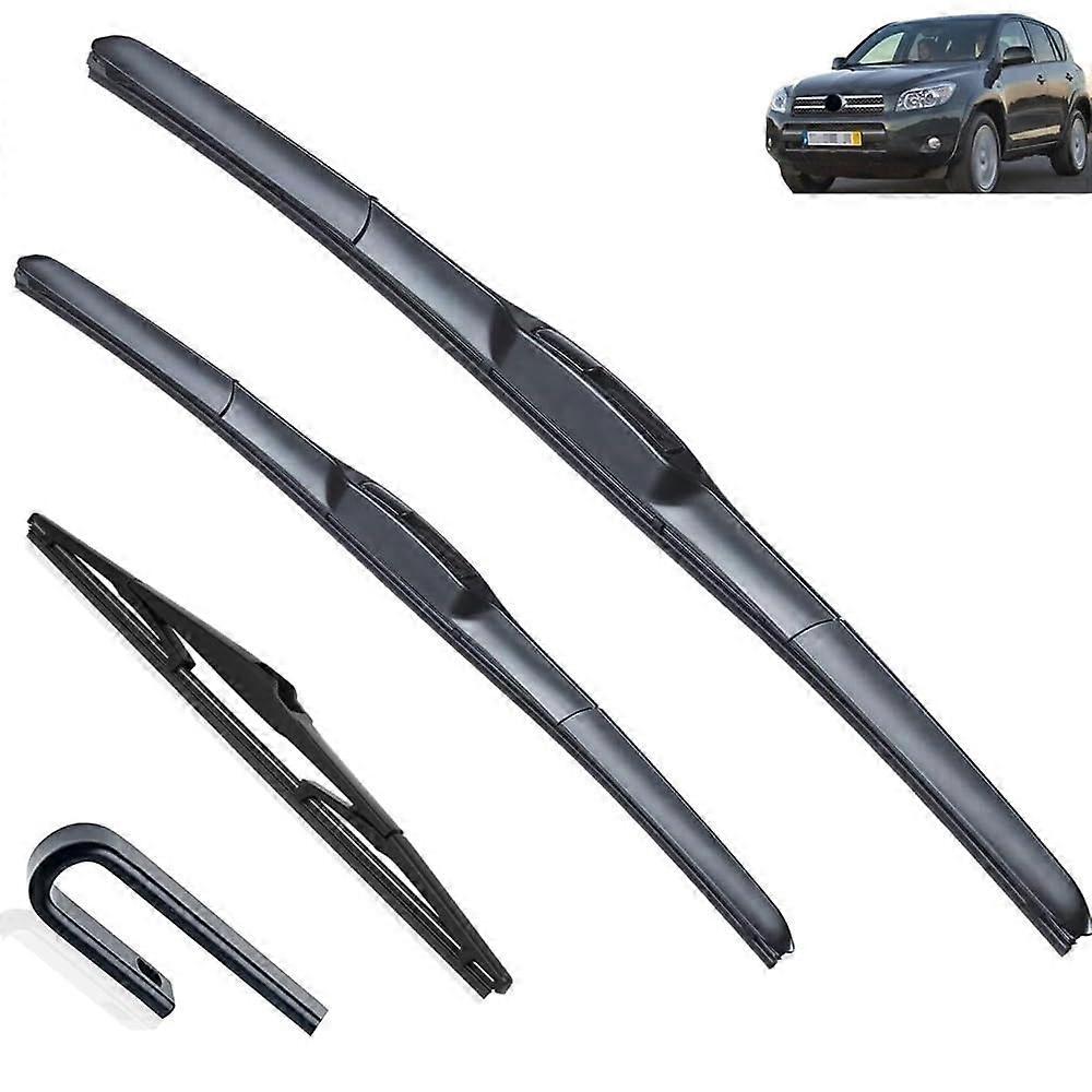 Auto Wiper Blades Set for Toyota RAV4 XA30 2005-2012 Front Rear 24" 16" 12" Durable Windshield Wiper Replacement Kit
