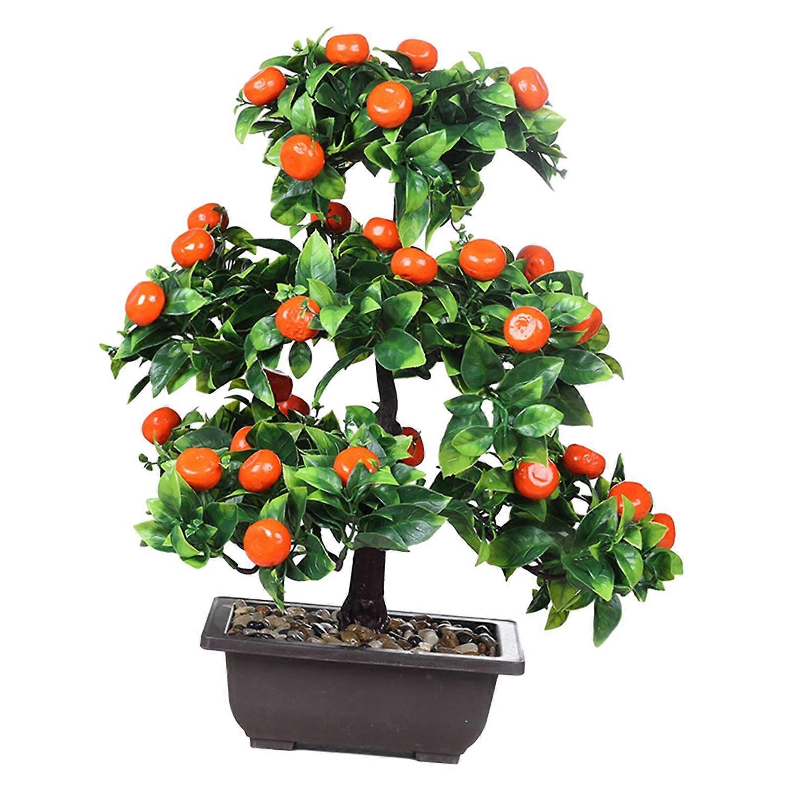 Artificial Potted Plants Height 34cm Tabletop Decoration Durable Realistic Pot