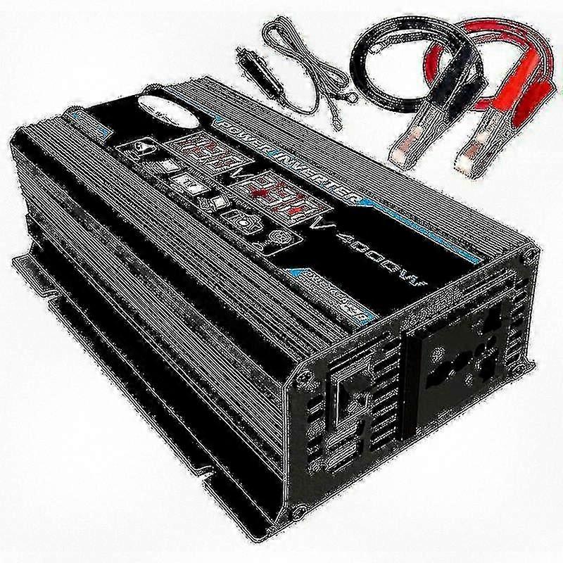 12V 220V Pure Sine Wave Inverter 4000W Power Converter with Remote Control and Dual AC Outlets for RV Motorhome