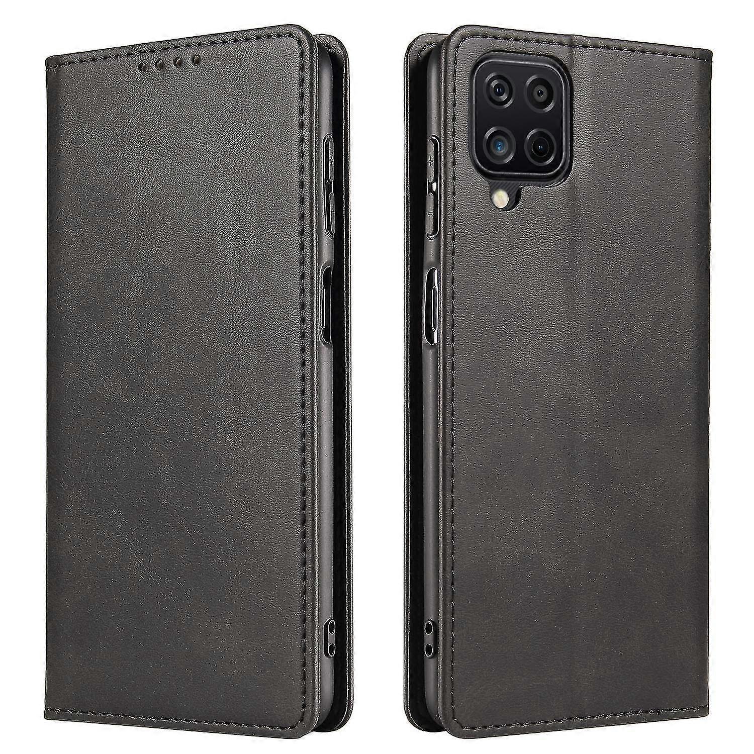 Galaxy A12 Flip Case with Calf Texture Stand and Magnetic Phone Holder