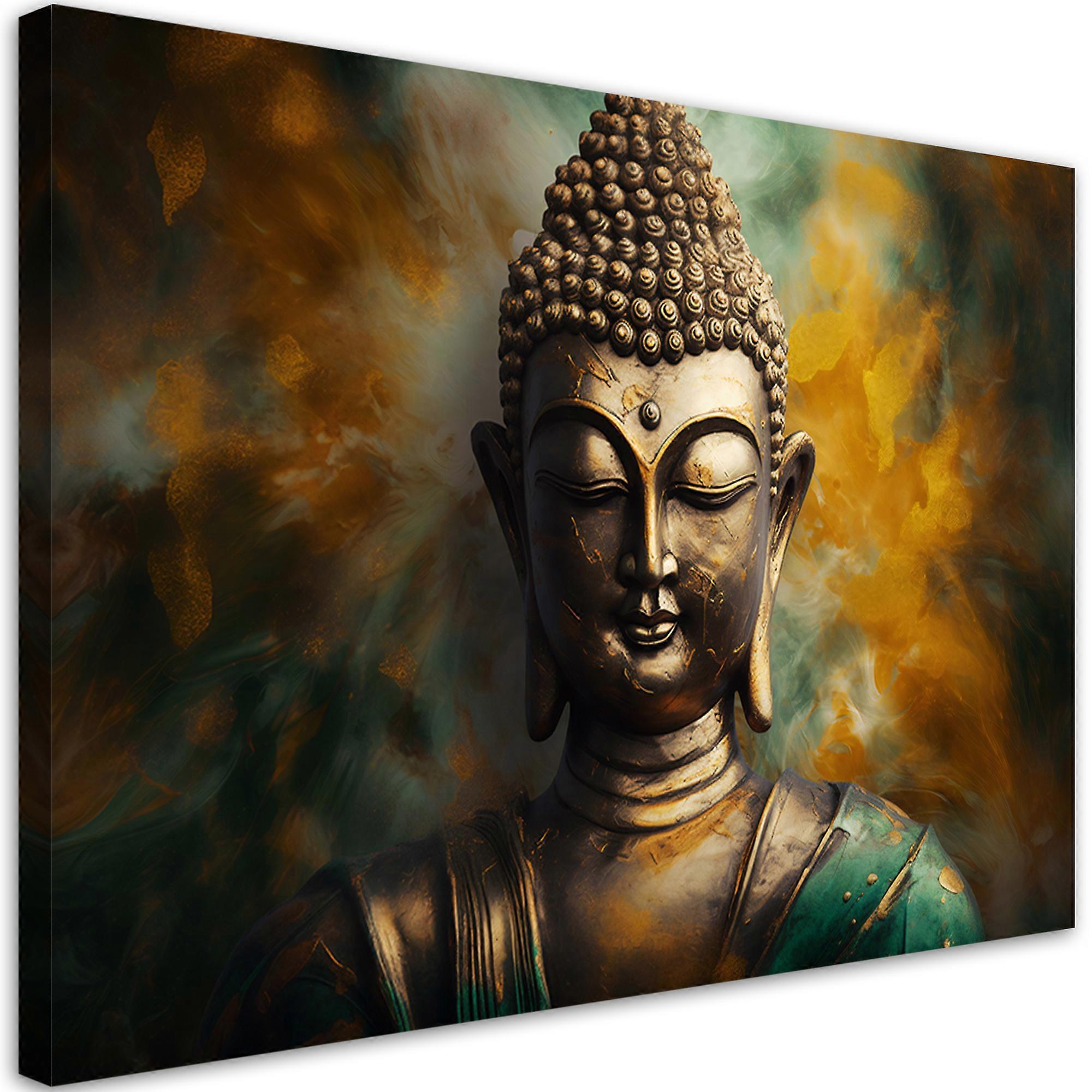 Impression sur toile, statue de Bouddha abstrait - 100x70