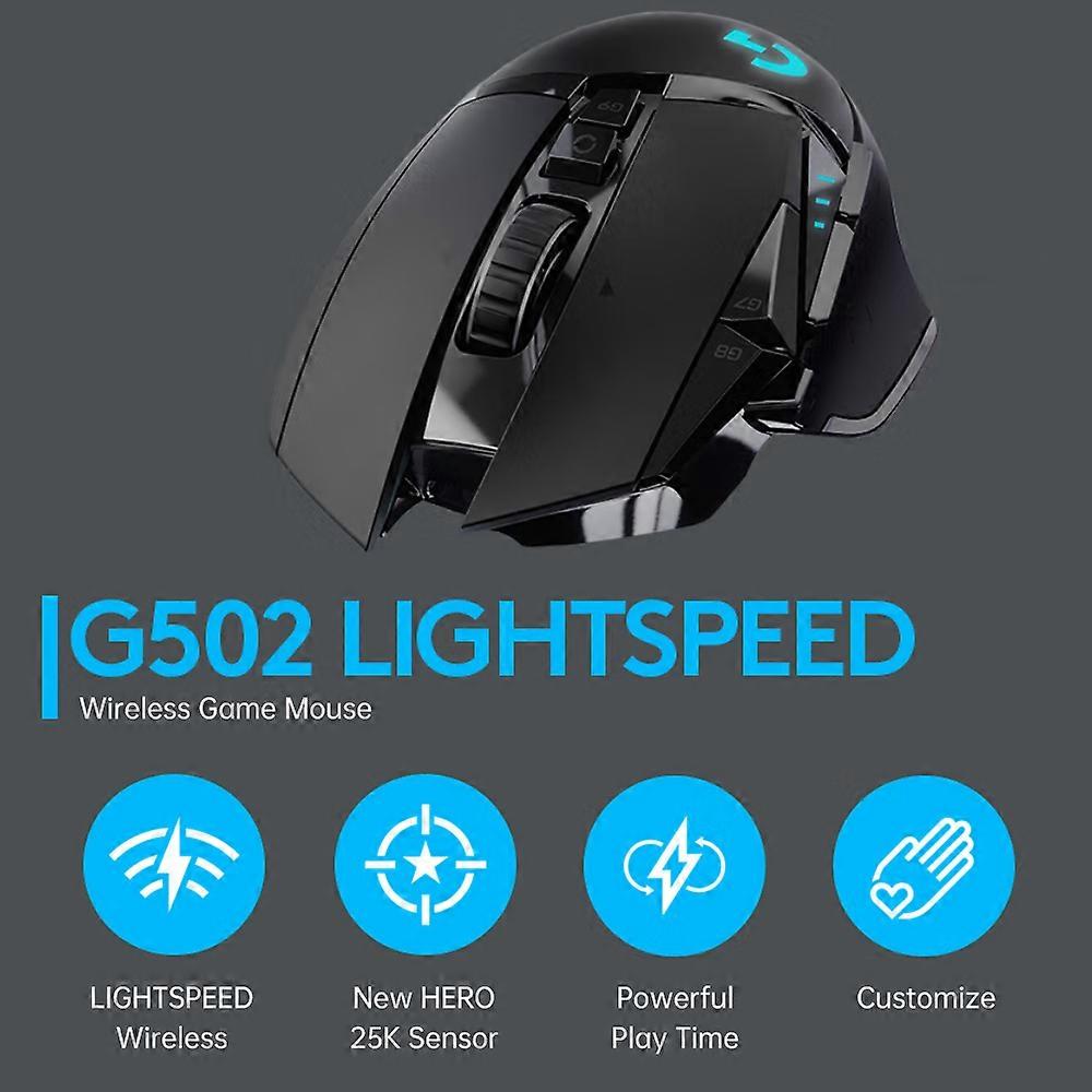 Logitech G502 Wireless Gaming Mouse with Adjustable Weights 25K HERO Sensor 25600DPI RGB 11 Programmable Keys Backlight Dual Mode Scroll Wheel