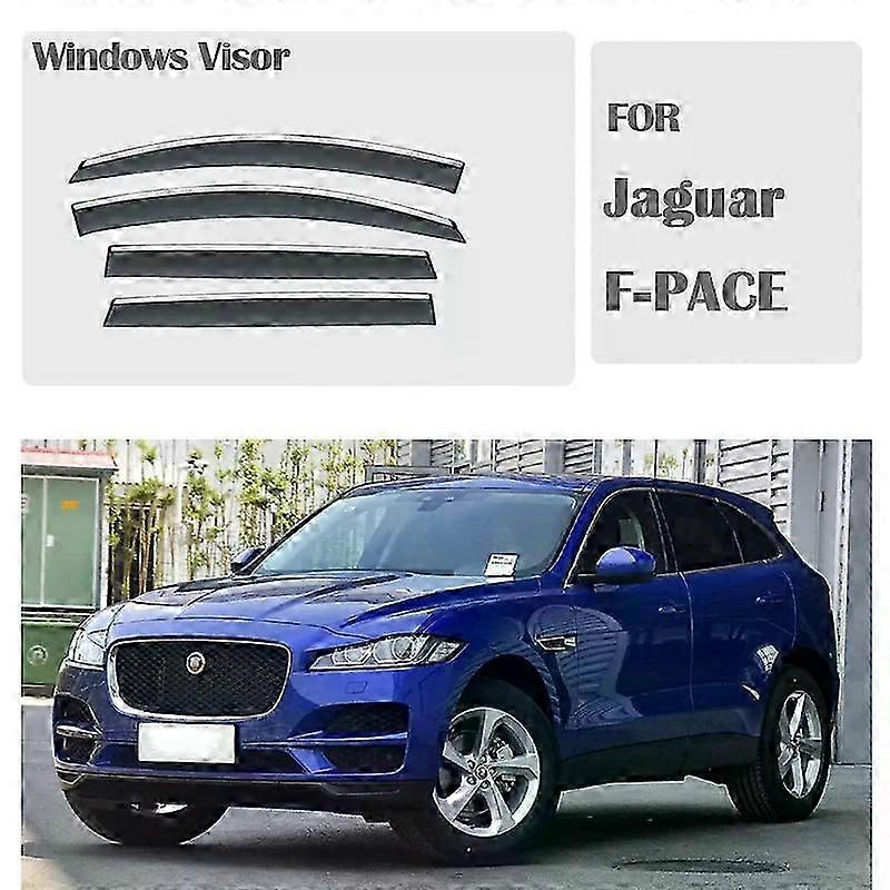 Suitable for Jaguar F-PACE 2016-2022 Window Visors Rain Guard Windows Rain Cover Deflector Awning Shield Vent Guard Shade Cover Trim