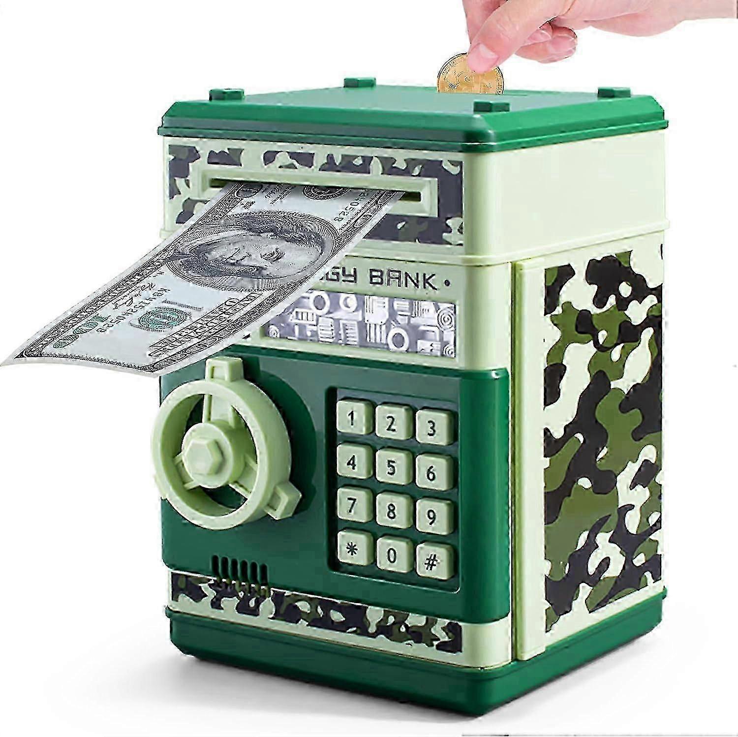 Mini Atm Piggy Bank For Kids, Electronic Code Piggy Bank Money Counter Safe Box Coin Bank
