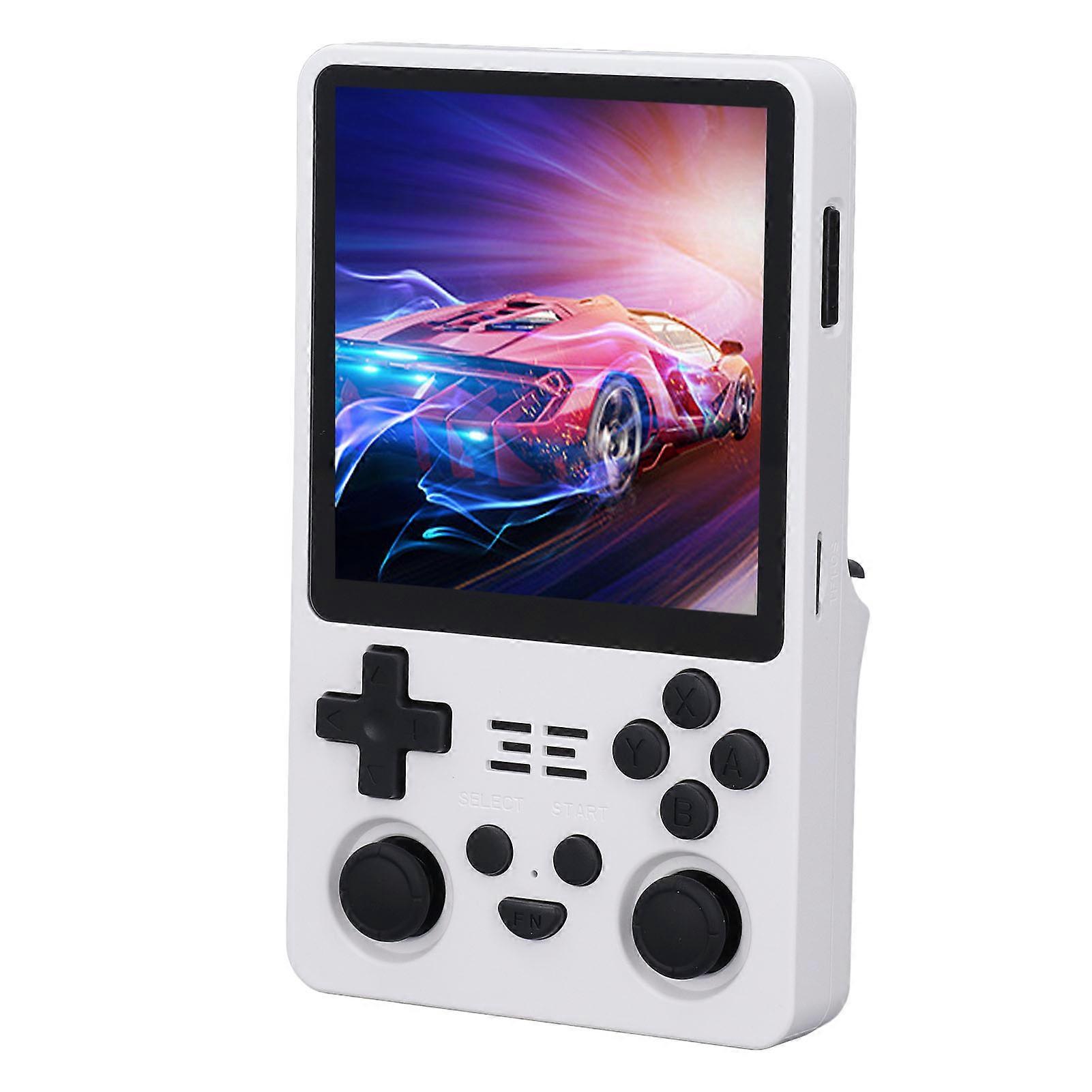 Handheld Retro Game Console 4 Inch IPS Screen Portable Video Game Console with Dual 3D Joysticks for Kids Boys Girls White 16G and 256G 