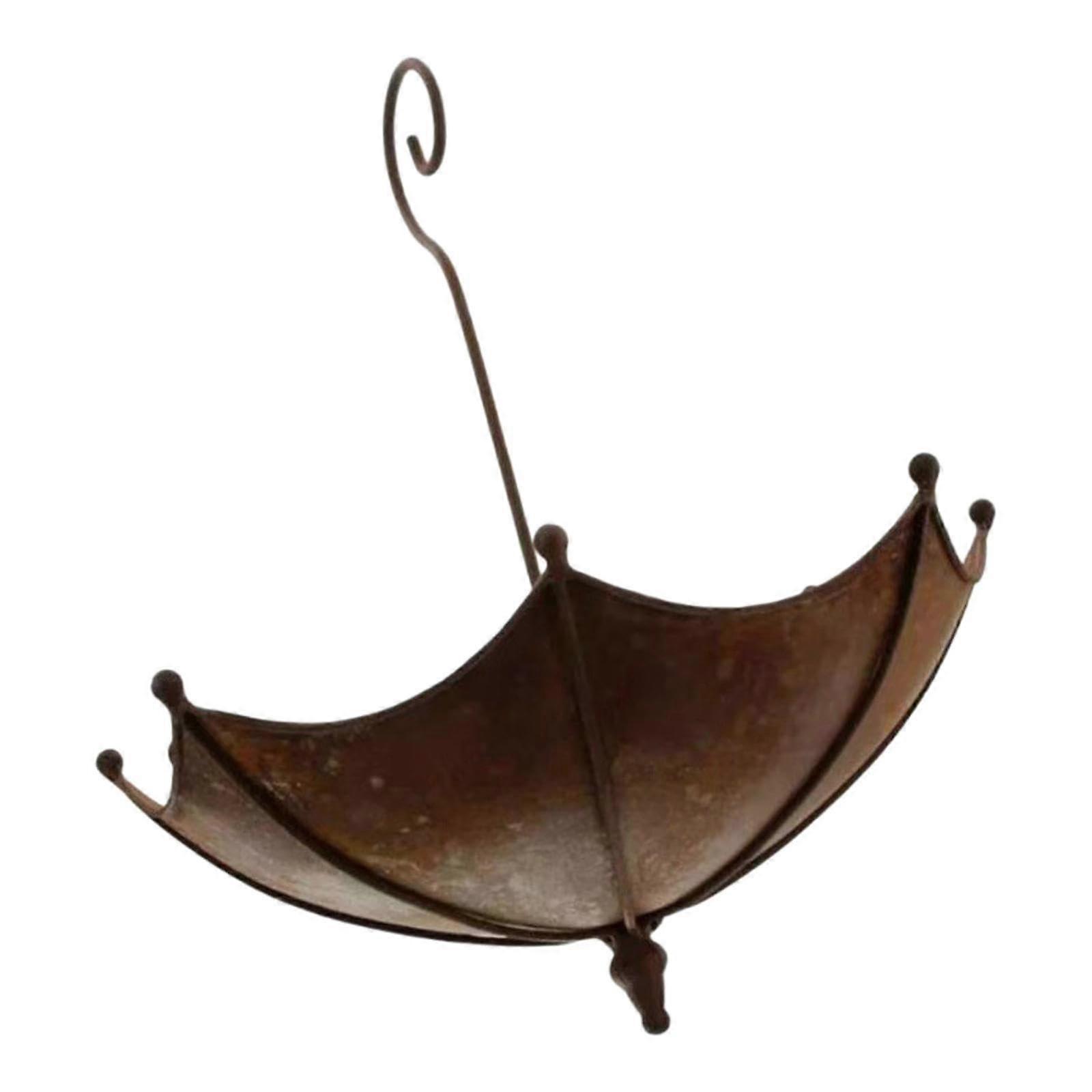 Hanging bird bath metal birdhouse rust