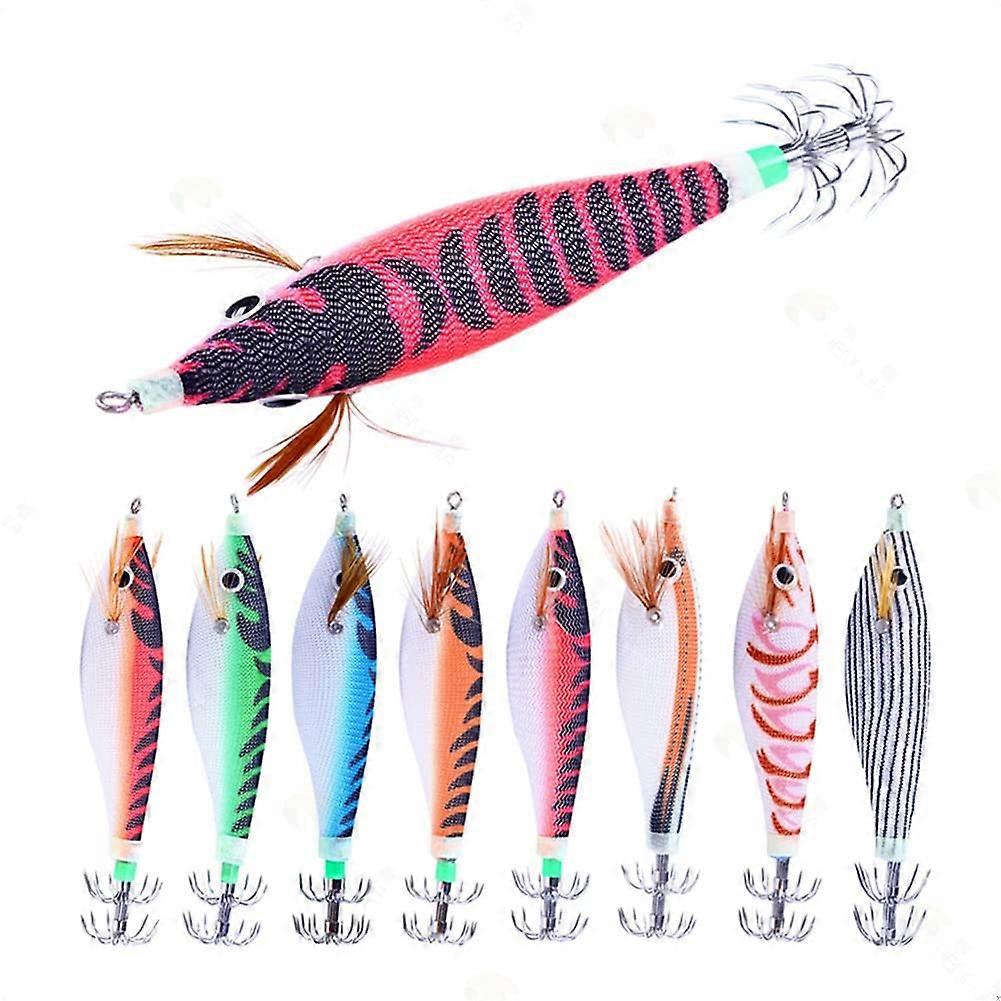 Luminous Squid Jig Fishing Lure for squid, squid, squid, jigs, 8 pieces, 9.6 g, 10 cm