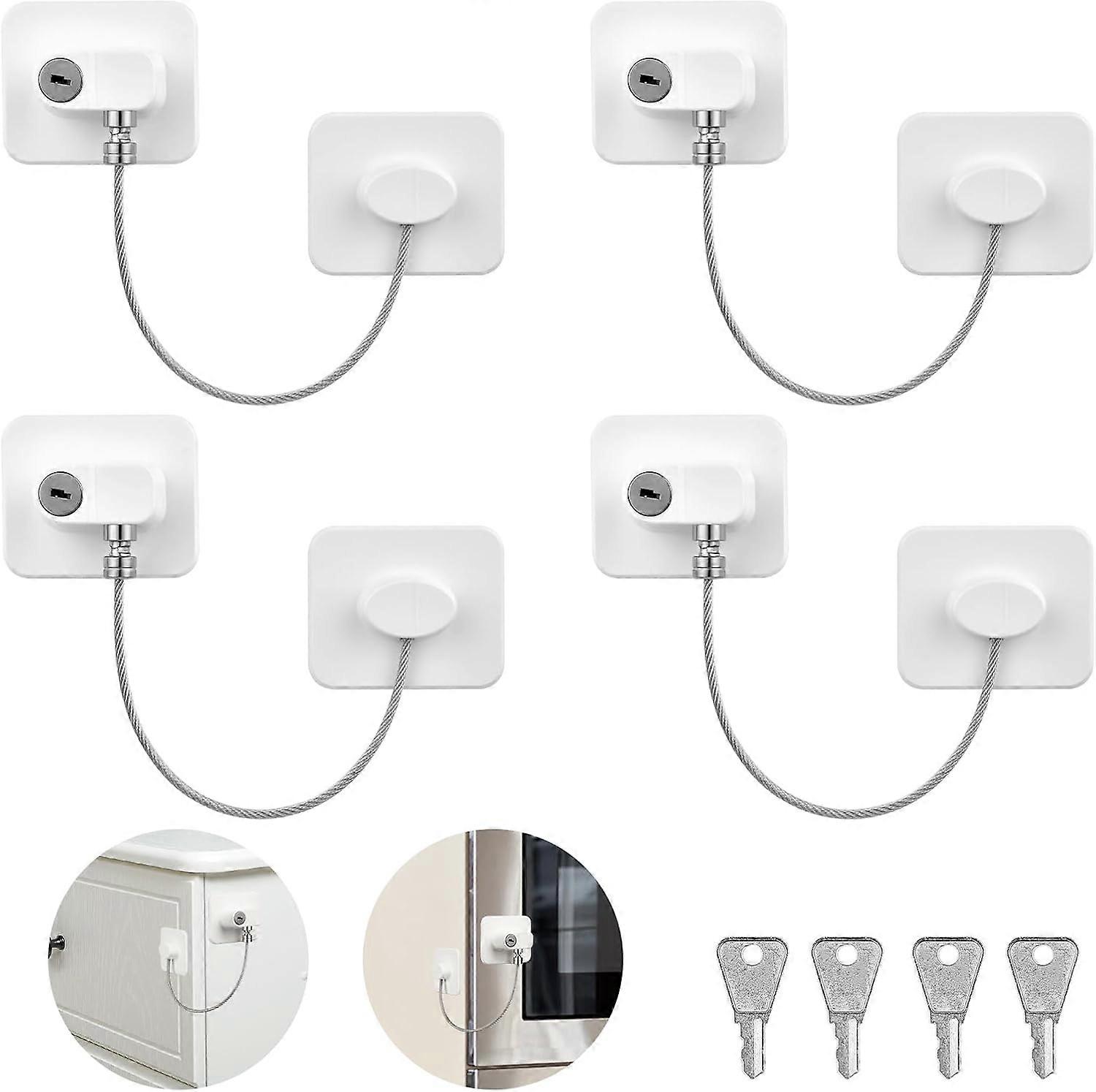 4PCS Child Window Safety Lock,Child Window Lock Protection,Fridge Lock