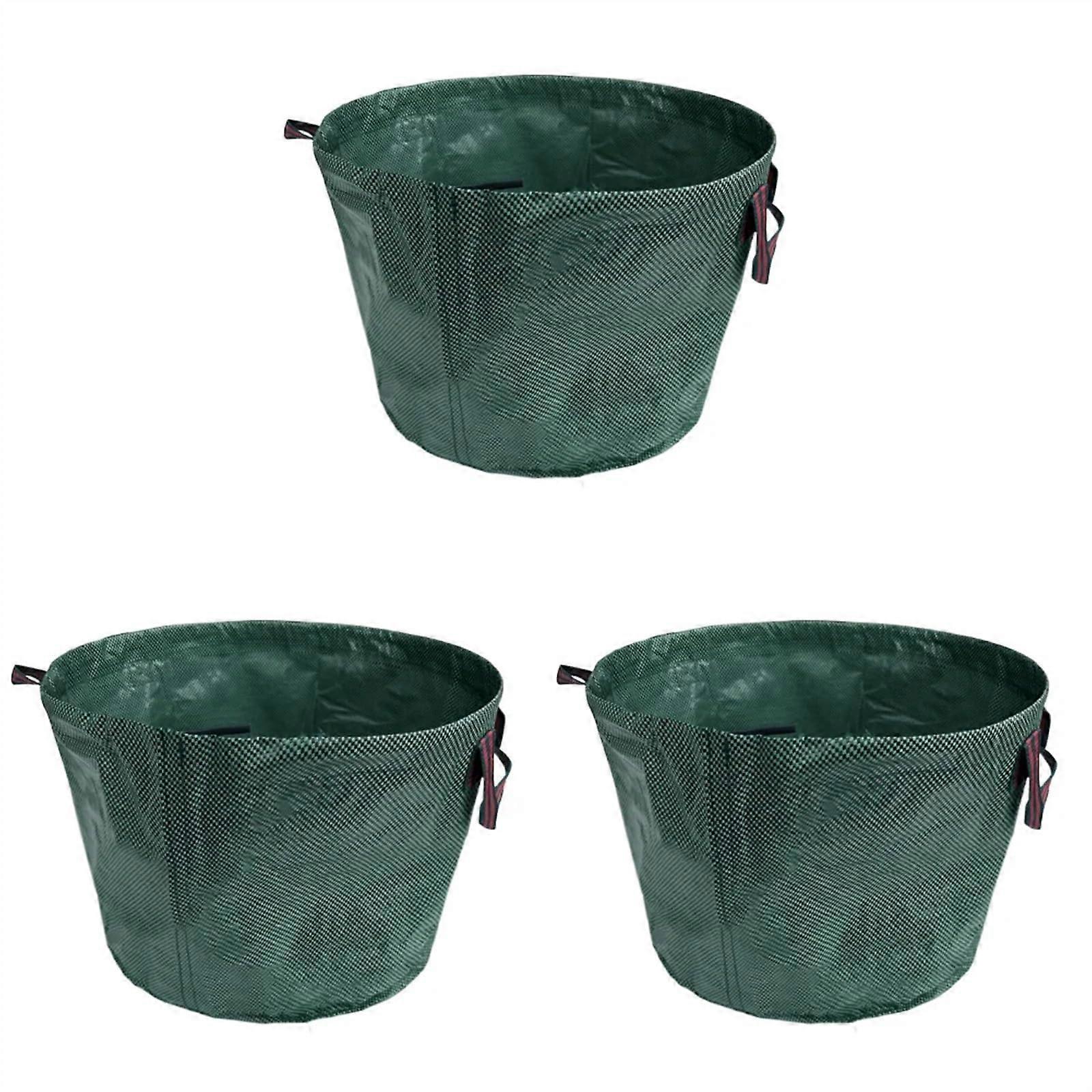 Garden Tool Bag 50L, Foldable Garden Waste Container, Lightweight Yard Trash Can, Leaf Sack, Storage Sack, Set Of 3