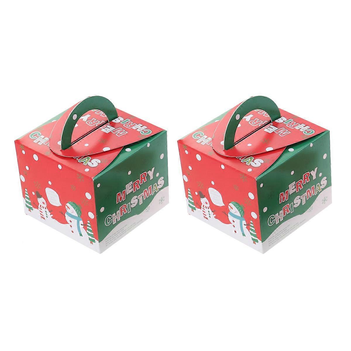 Christmas Boxes for Cookies Red Green 24Pcs Square Paper Storage Case Party Favors