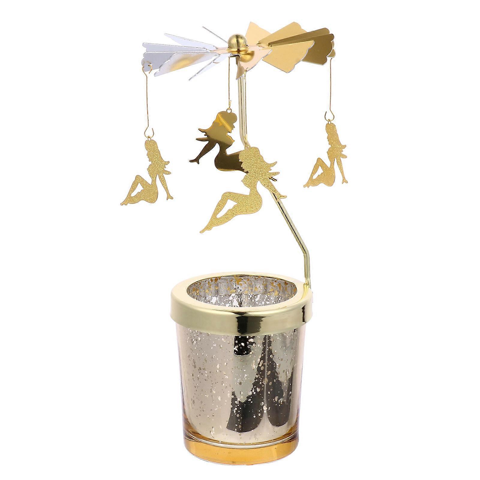 Here's a polished and engaging product description for your **Romantic Rotating Glass Candle Holder**:
**1 Pc Romantic Rotating Glass Candle