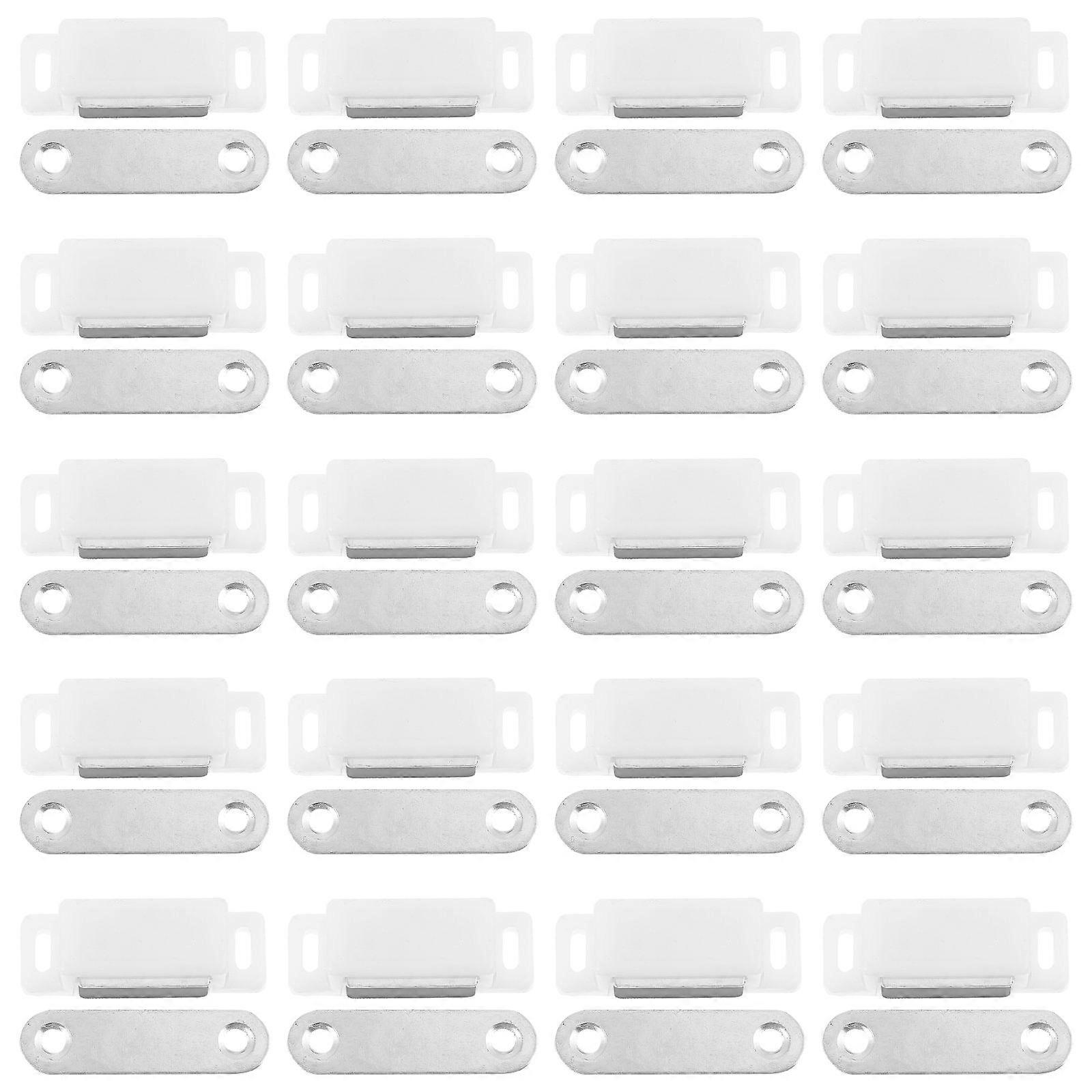 Magnetic Cabinet Door Catches for Kitchen Cupboard Closet White 4.5X1.5CM Durable Use 20Pcs