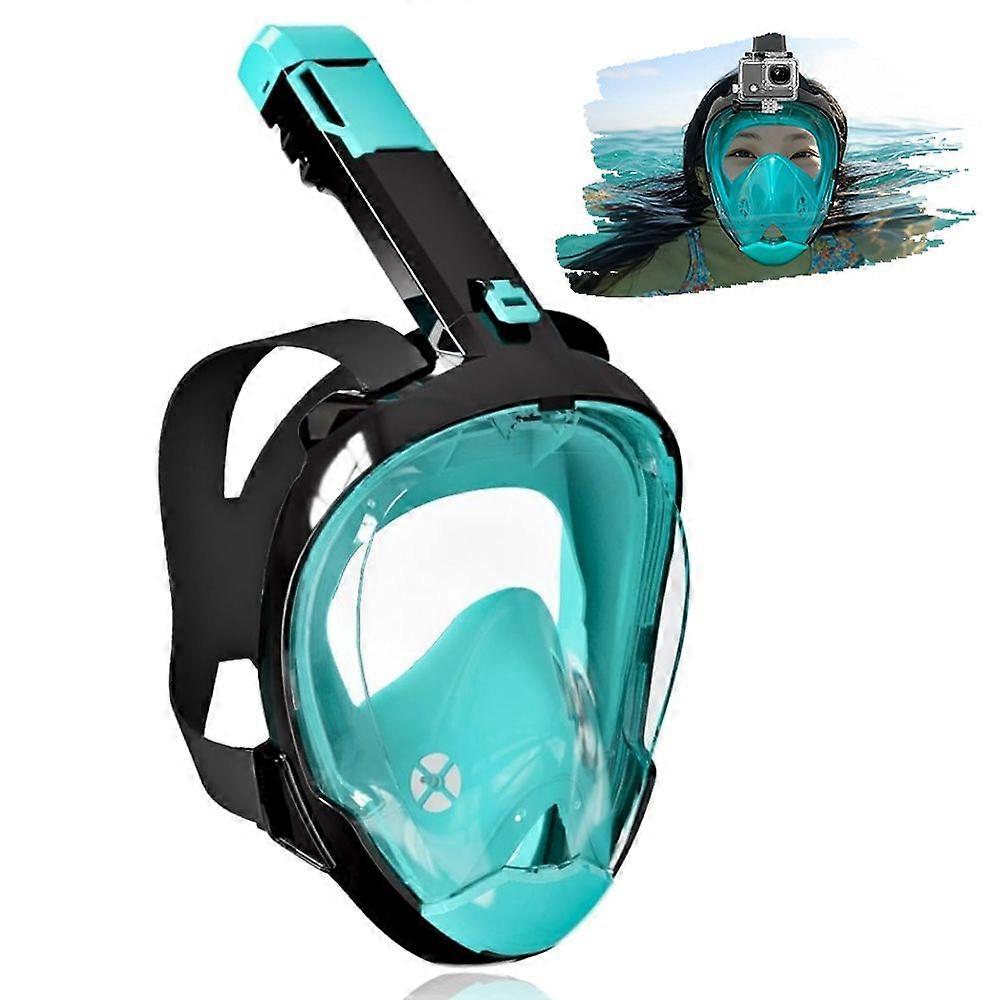Snorkel Mask for Adults with Dry Top System 180 Degree Panoramic View Snorkeling Gear with Camera Mount Safe Breathing Anti-Leak Anti-Fog