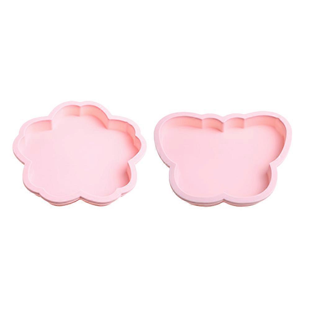 Silicone Cake Mold 2Pcs Pink with Clear Texture Design for Baking Use