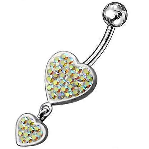 Two Heart Fancy Dangling Movable Belly Ring