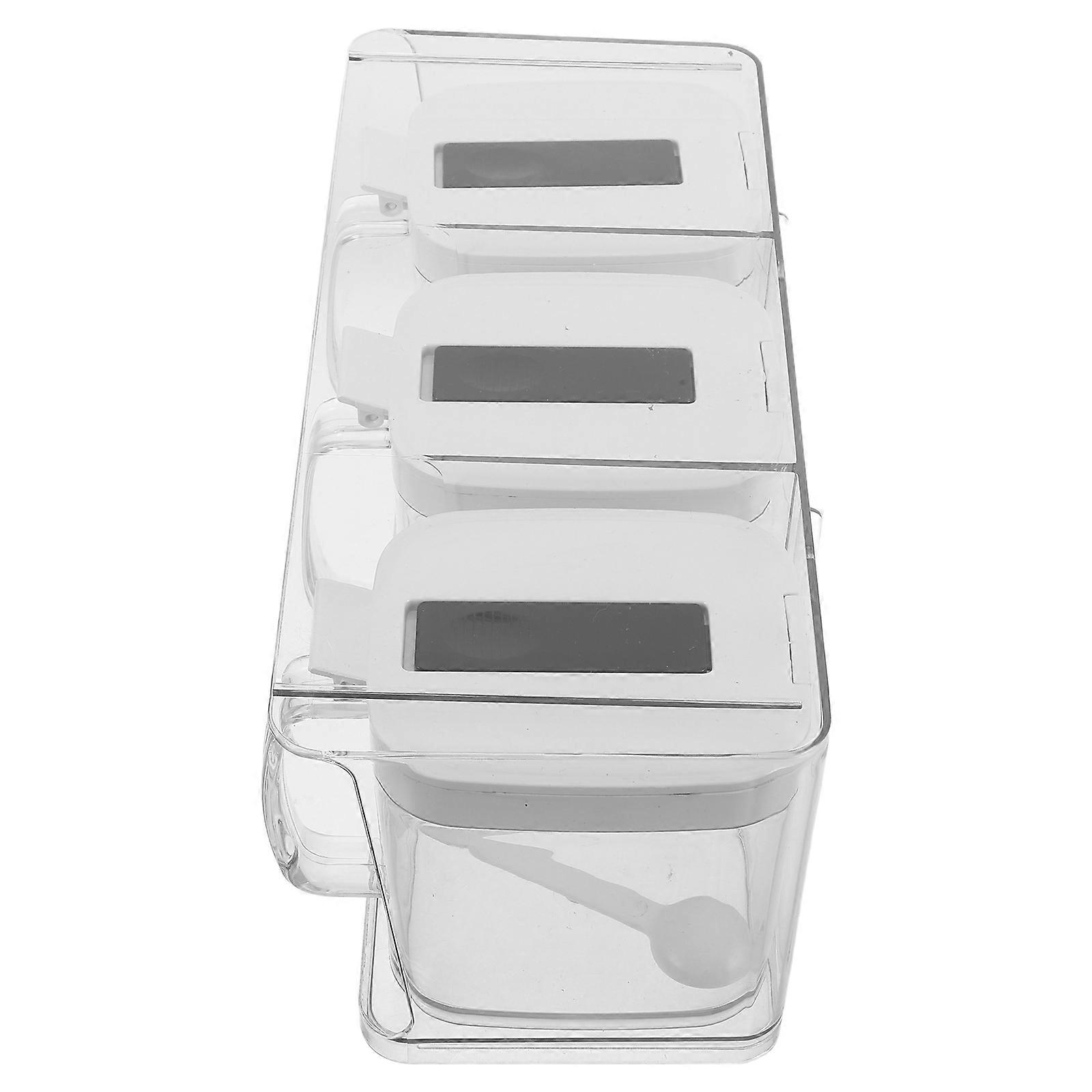 Transparent Acrylic Seasoning Box Set Wall Mounted Spice & Condiment Storage Containers with Lids for Oil, Salt, and Kitchen Organization