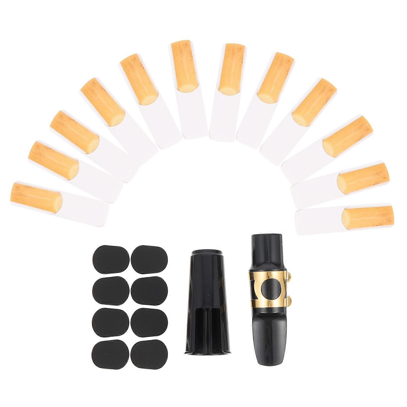 Alto Saxophone Kit with Durable Reeds, Cushion Pads, and Cover for Enhanced Tone and Practice