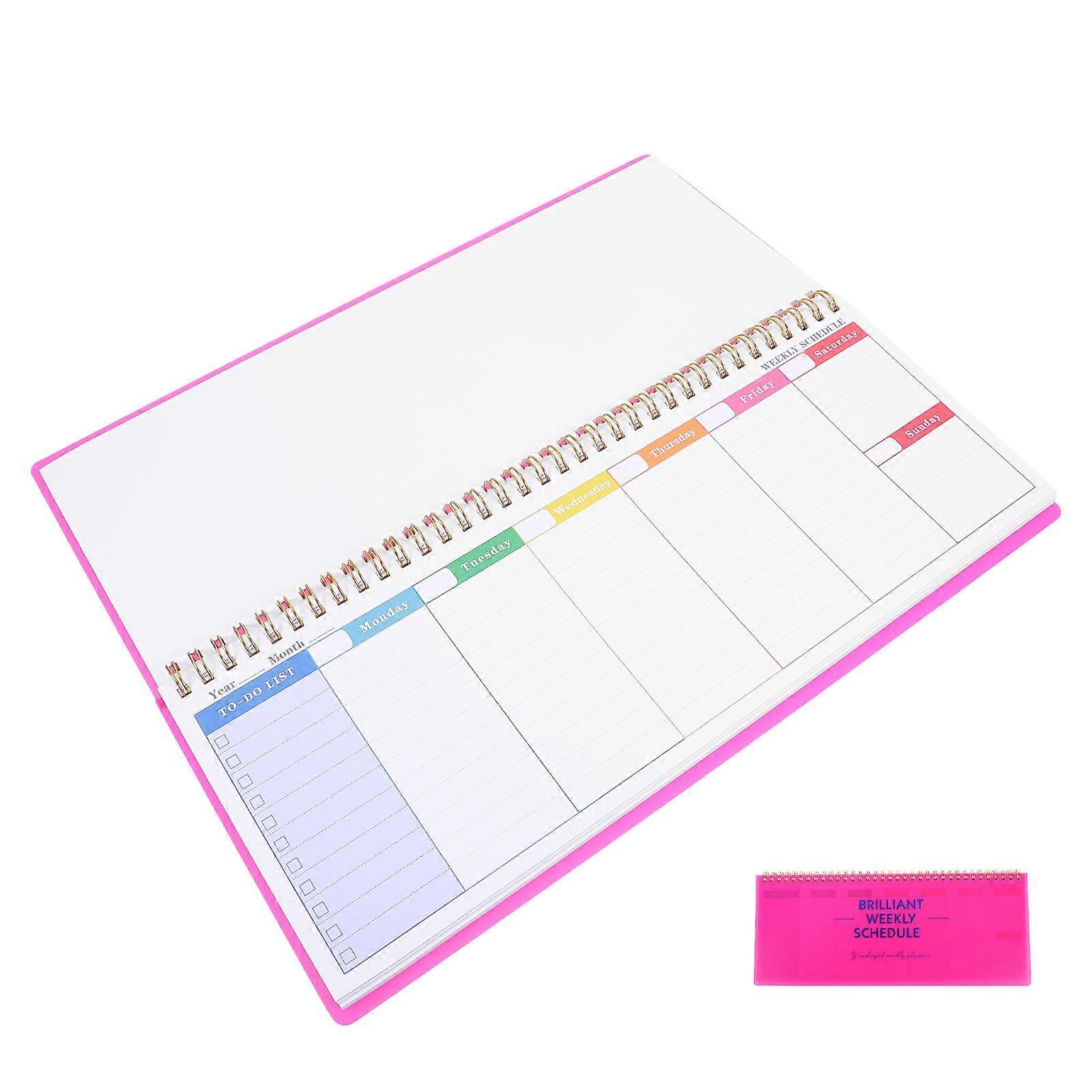 to Do List Pad Pink Paper Sleek Design Weekly Planner Spiral Bound Office Task Notebook