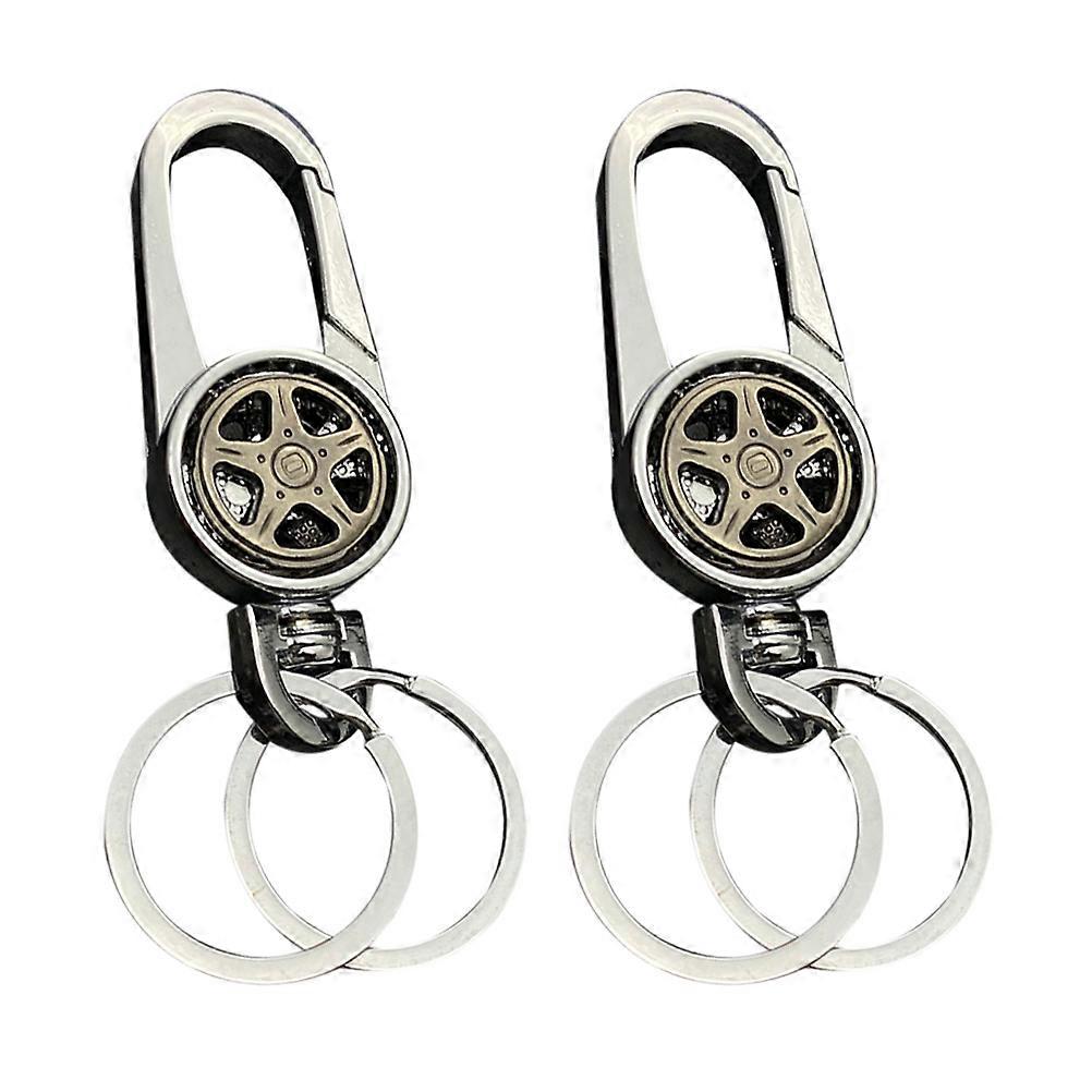 Key Chain For Car Metal Keyring Zinc Alloy Carrying Keys Assorted Color 2Pcs