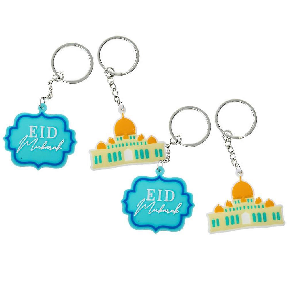 PVC Keychains Multi Color 4Pcs Decoration For Keys And Bags Eid Ramadan
