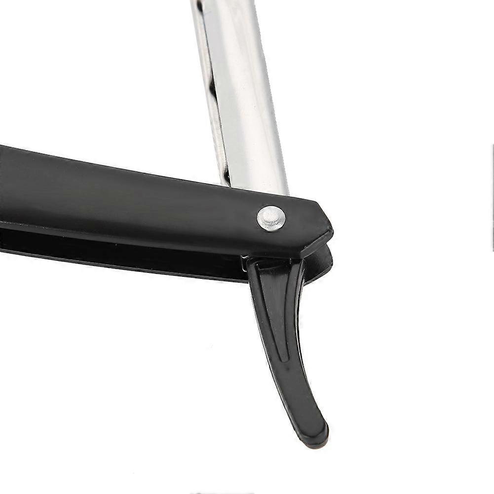 Black Folding Straight Blade Barber Razor
