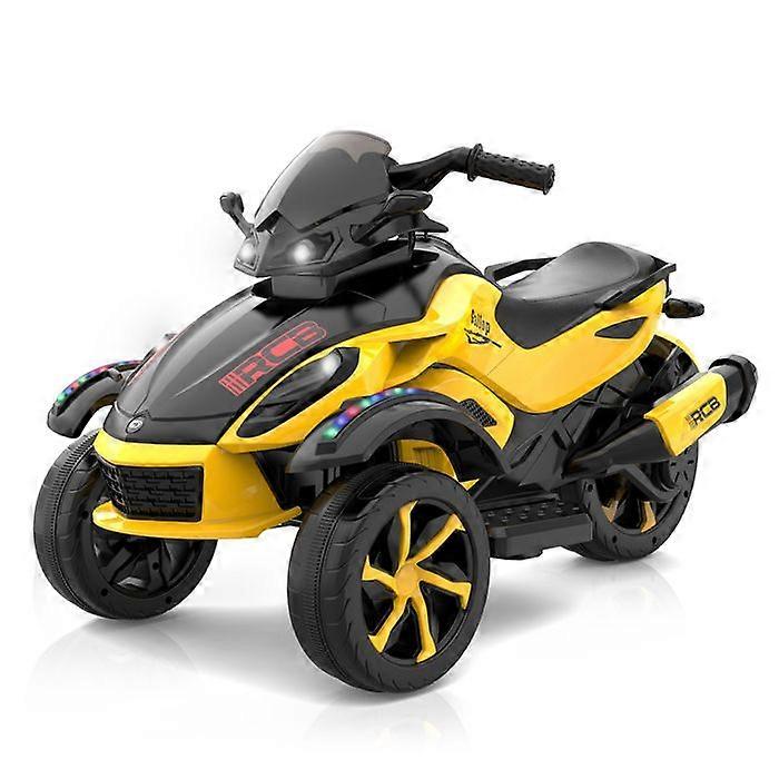 Lasten sähköinen motocross-kolmipyörä RCB - 3 pyörää - kaksoismoottori - 12V akku - automaattijarru - LED - RM2 keltainen