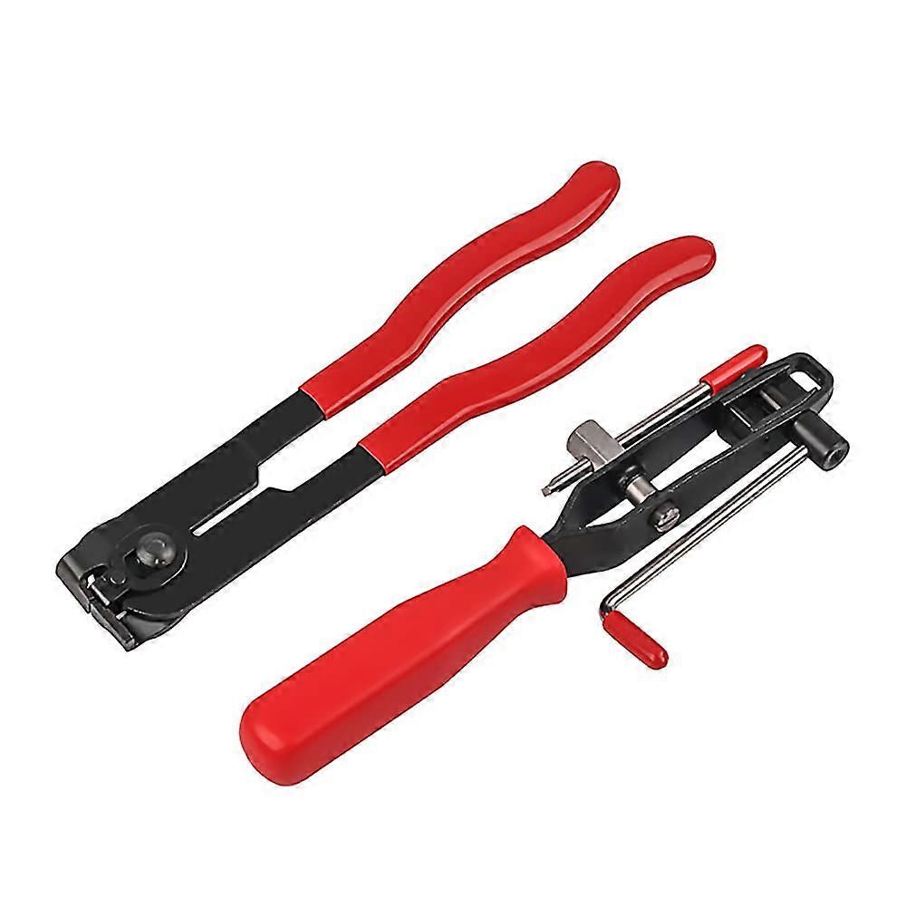 2 Piece CV Joint Boat Clamp Ear Pliers Set Tubular Tape Separator Car Banding Tool Kit for Removing and Installing Ring or Flat Band Hose Clamps