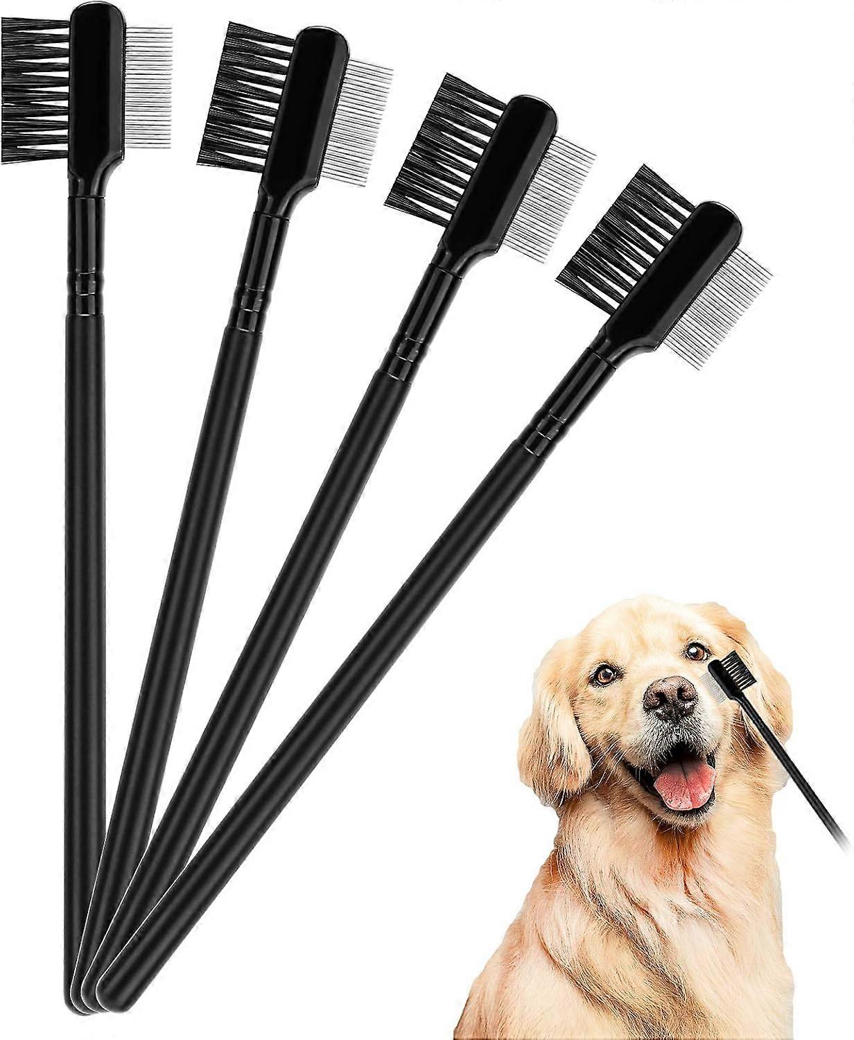 4-pack Dog Flea Comb with Double-Ended Multifunctional Picking Brush