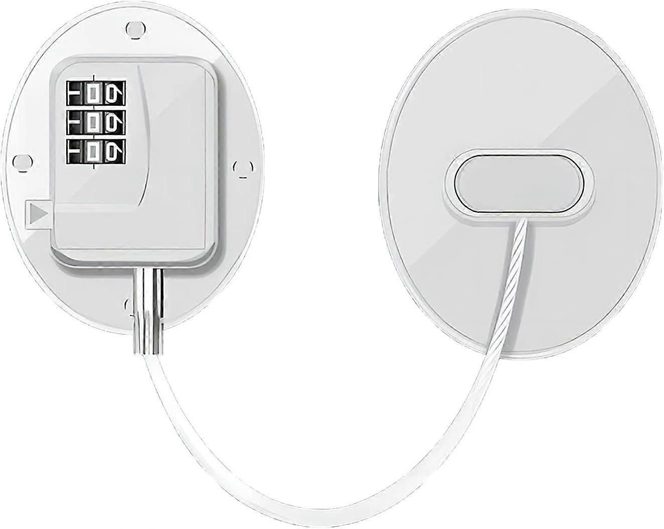 Refrigerator Lock Without Drilling, Self-Adhesive Cabinet Lock, Self-Adhesive Window Lock with Password, Strong Code Lock (White)