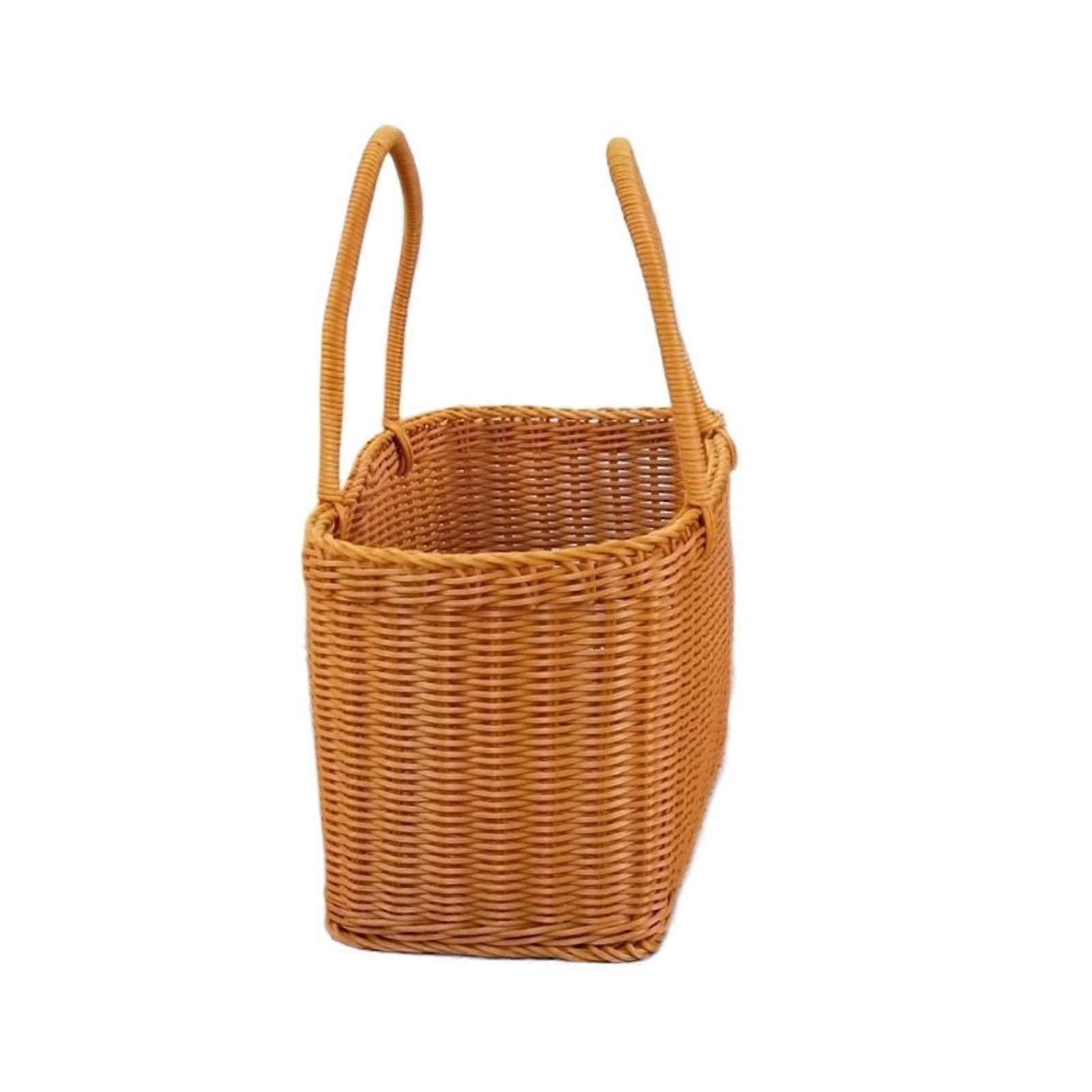 Picnic basket Picnic basket, woven willow picnic baskets with handle for fruit , hand picnic basket handwoven(L)