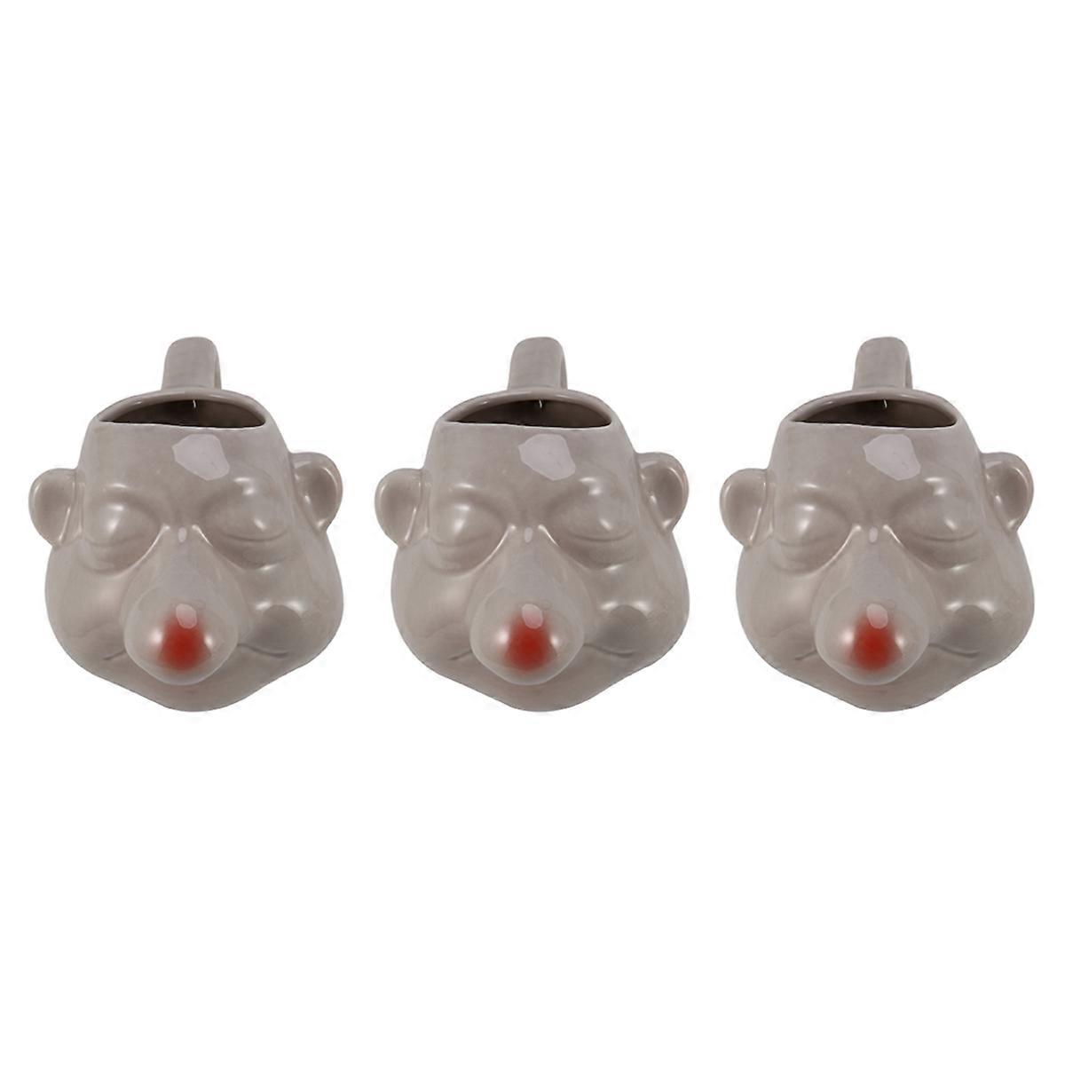3X Cermic Big Nose Egg Divider Cartoon Egg Yolk Separators Handle Filter Baking Tool Egg Holder for