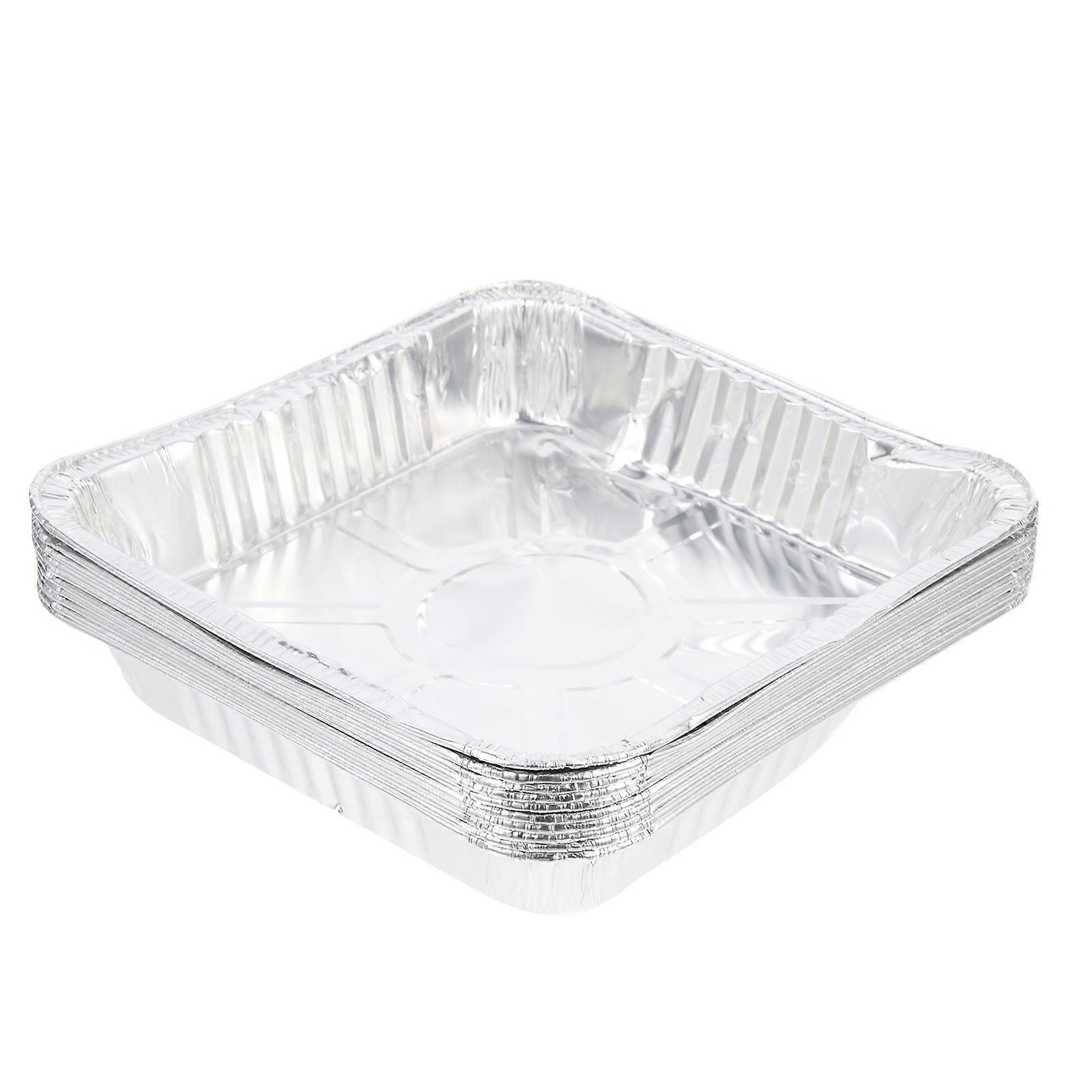 Square Foil Pans Multi-Function Tinfoil Boxes Household Items Heat Resistant Baking 10Pcs