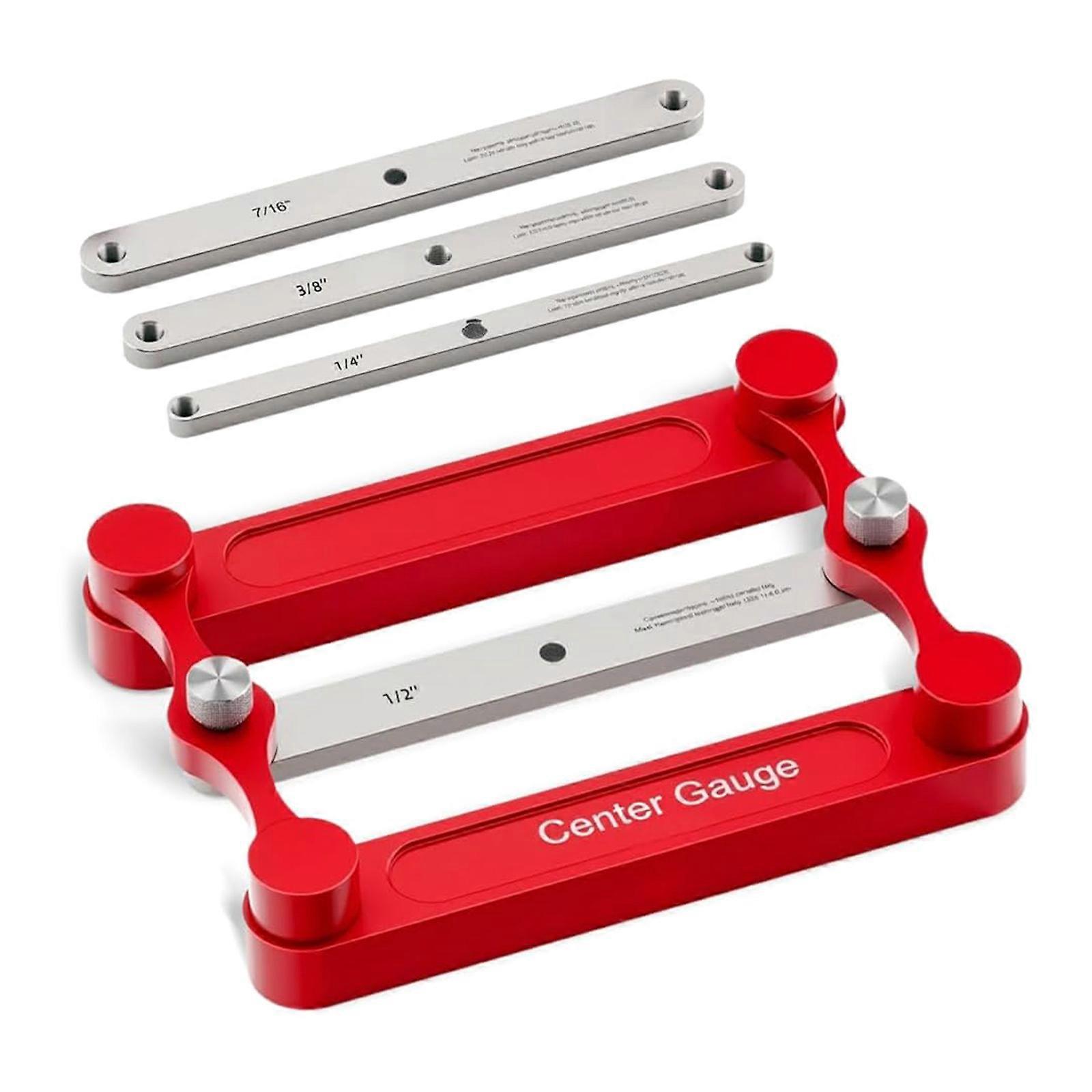 Precise Cabinet Marking Tool With Stainless Steel Center Gauge And 1/4" 5/16" 3/8" Size Drill Guides For Wood Joinery