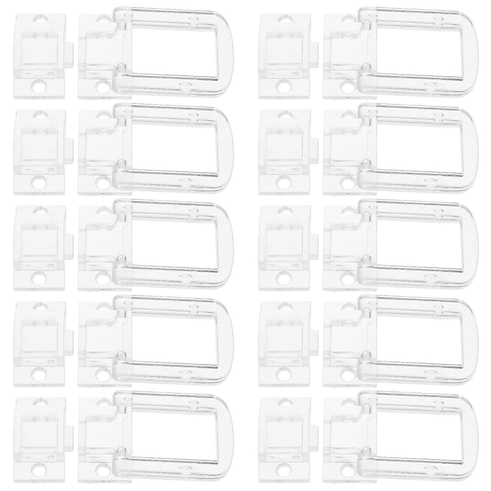 Clear Box Hinge Latch Acrylic Hasp With Buckle 3.20X2.70X0.80CM 10Set