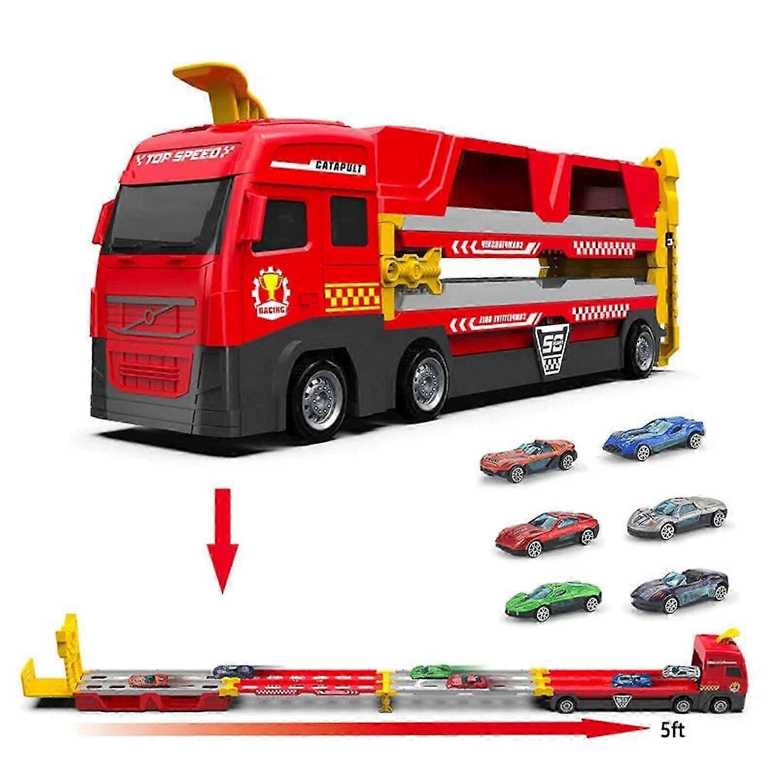 Remote Control Trailer Truck with Folding Catapult Toy Set Great for Kids NEW UK