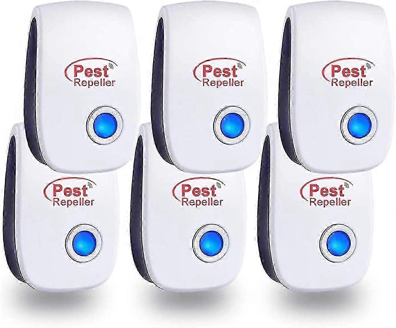 Ultrasonic Insect Rodent Repeller 6 Pack, Indoor Electronic Insect Repeller, Ifor Mosquitoes/cockroaches/mice/spiders/flies