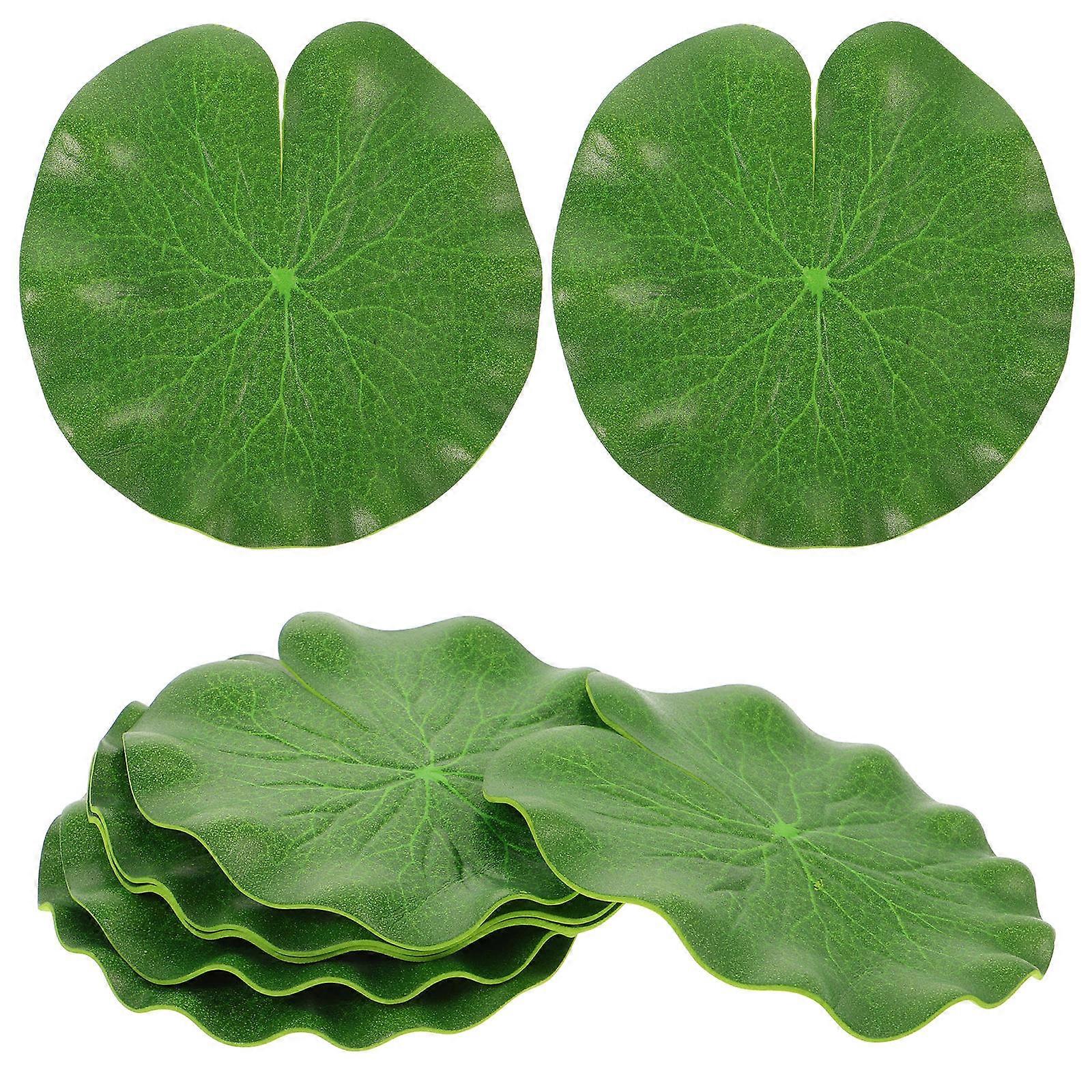 Yapay Lotus Yaprakları Simülasyon Lotus Yaprakları Sahne Sahne Dekorasyon Yeşil 10 cm Yüzer Gerçekçi Güzellik 6 Adet