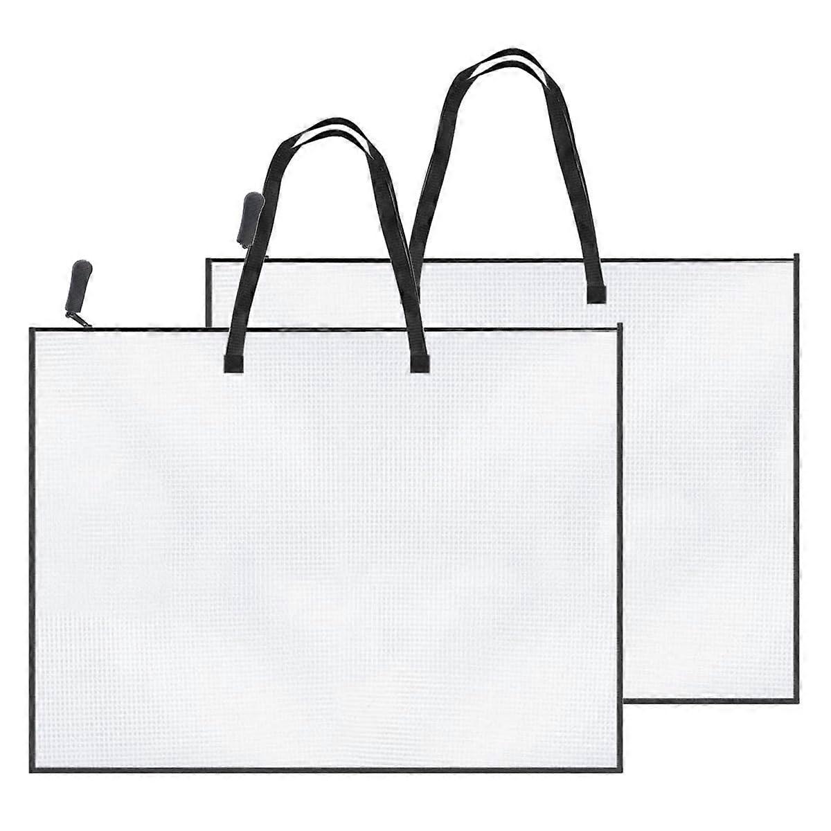 2 Pack 19 x 25 Art Portfolio Case, Portfolio Folder for Artwork, Poster Storage Bag with Zipper and Folder, Durable, Easy Installation