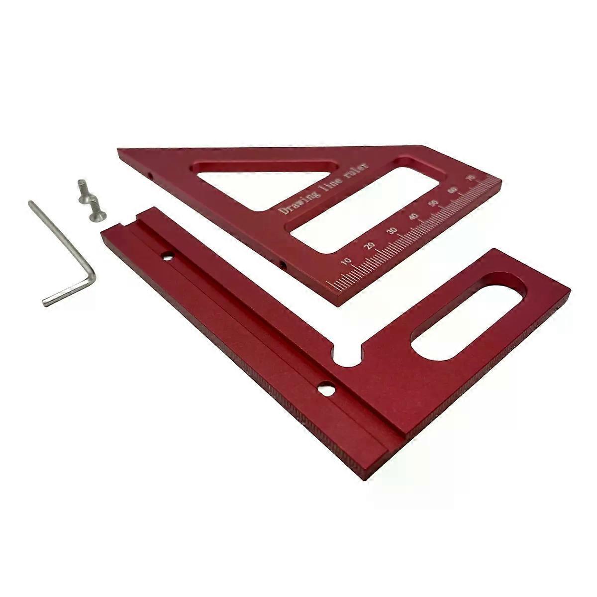 Metric and Inch Square - Aluminum Miter Triangle Ruler Woodworking Square Protractor - 3D Multi Angle Layout Measuring Tools