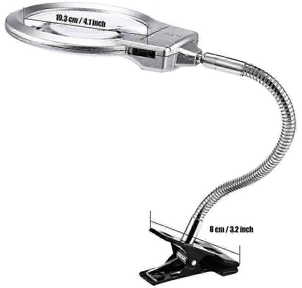 Clip Type Metal Table with LED Light for Reading and Nail Magnification