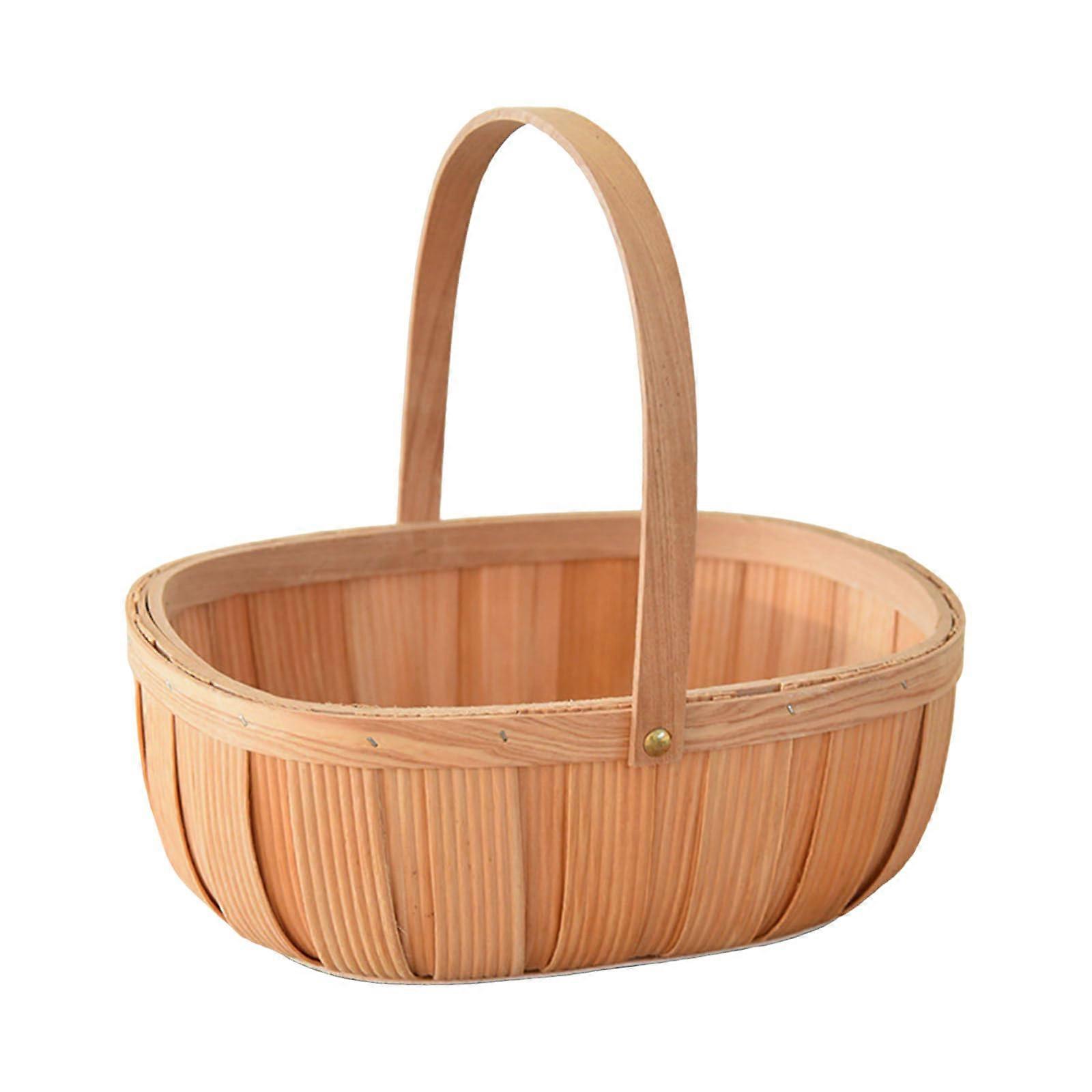 Bamboo Wicker Basket for Harvest, Large Breathable Storage and Display Solution for Household Items