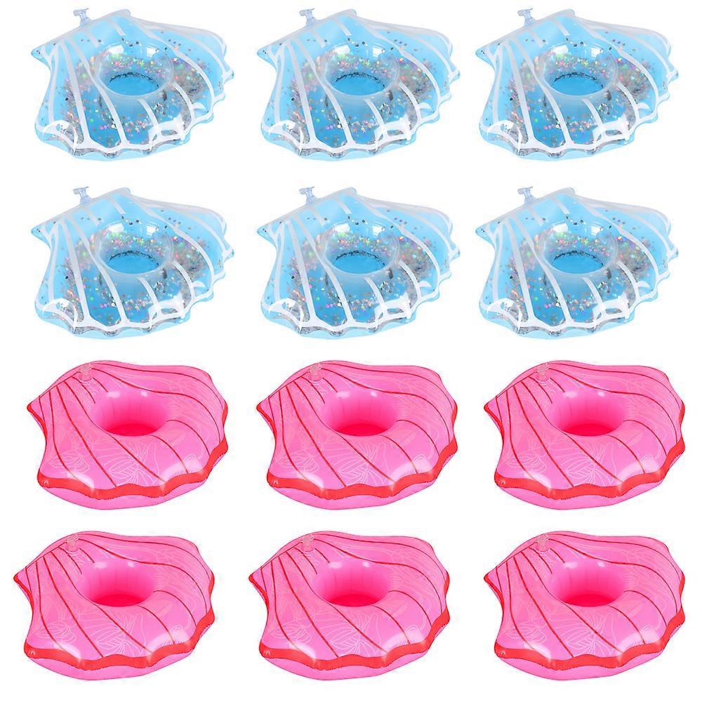 12Pcs Inflatable Coasters Drink Floats Coasters Fun Pool Decoration-Style1