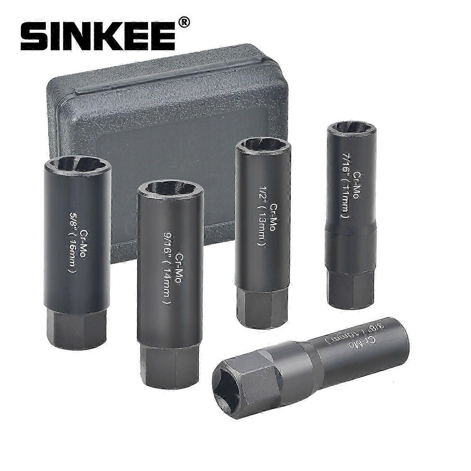 5 Piece Spiral Type Deep Extractor Set Bolt Remover Lug Nut Socket Tool No.41157 SZRH