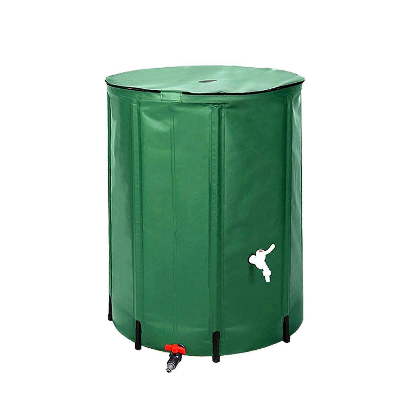 Foldable Rain Barrel with Lid and Tap, Foldable Rain Barrel, Waterable Garden Plants, Portable Rainwater Tank, (60 x 60 x 88 cm) 60x60x88cm