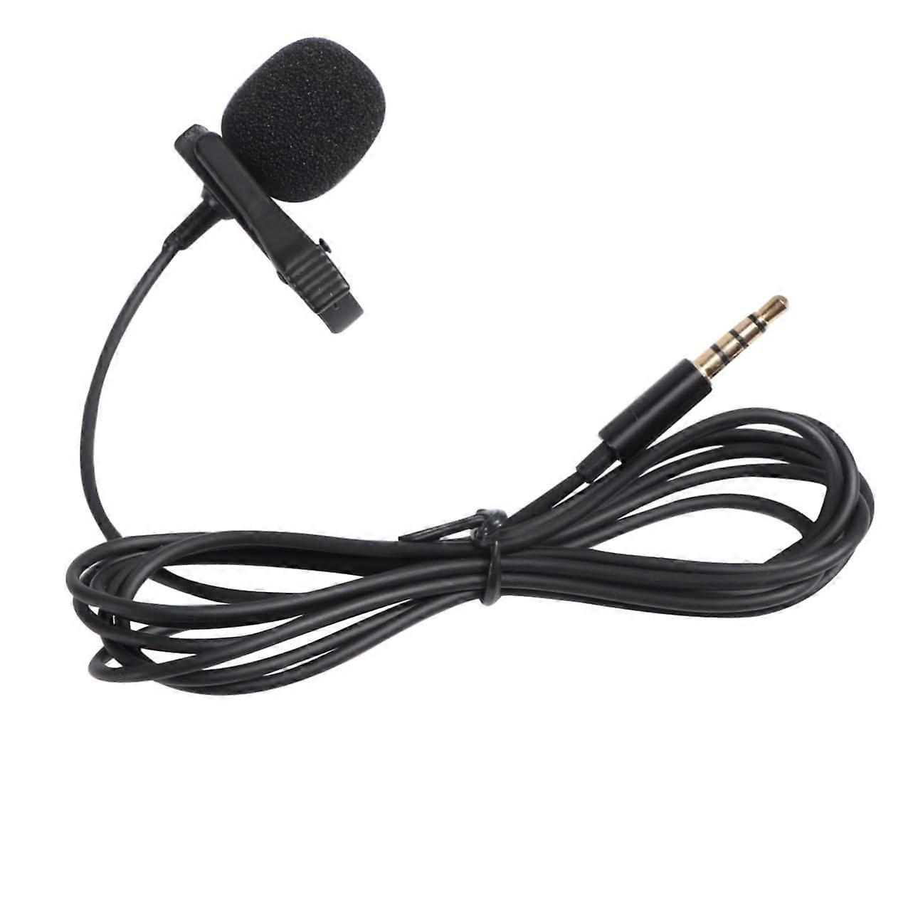 Phone Karaoke Mic Tie Clip Microphone Black - Lightweight Clip-On Mic Compatible with Smartphones for Singing and Voice Recording